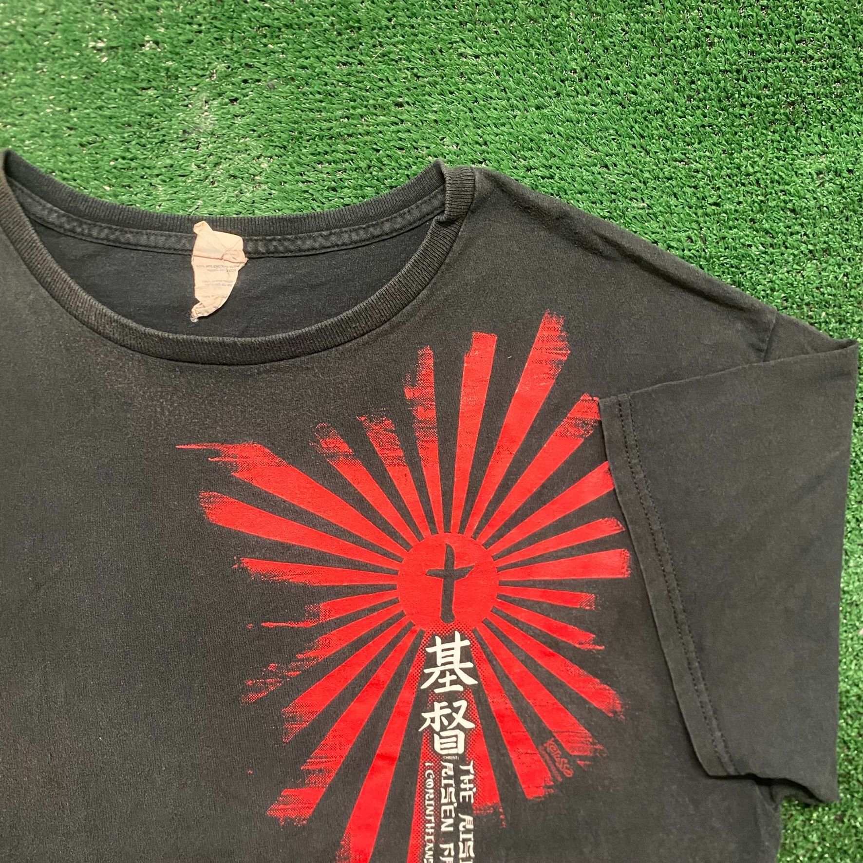 Delta Vintage Y2K Japan Cross Rising Sun Faded Punk Religion Tee Size US XL / EU 56 / 4 - 2 Thumbnail