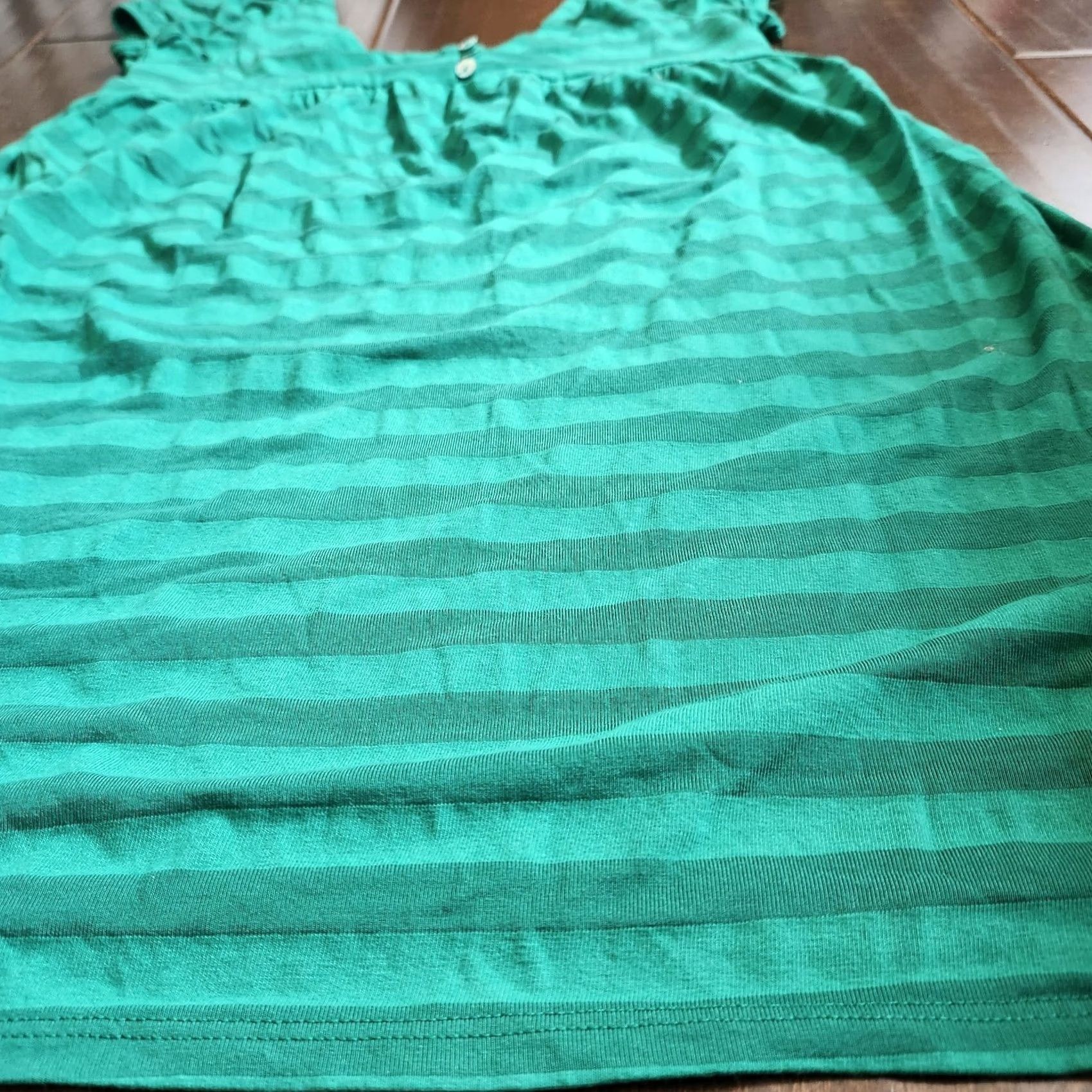 Vintage Eight Sixty Blouse Sleeveless Top Green Striped Pullover Women's M Casual, Travel, Party/Cocktail - Cotton Blend, Hand Wash Only, Regular Fit Size M / US 6-8 / IT 42-44 - 7 Thumbnail