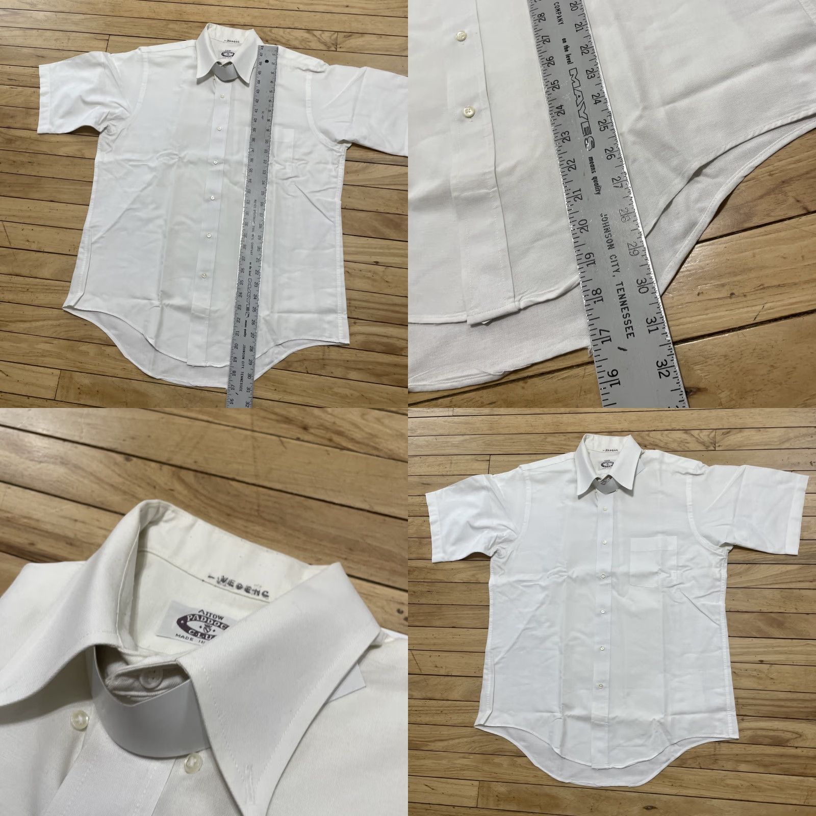 Arrow VINTAGE Arrow paddock club Men Shirt White 16.5 34 USA Short Sleeve Button-Up Collared Pocketed Oxford Cotton Regular 100% Cotton Mens Size US M / EU 48-50 / 2 - 8 Thumbnail