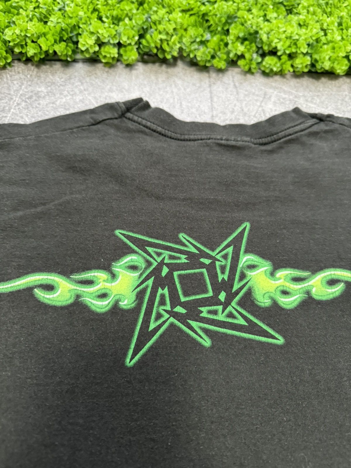 Band Tees Vintage Metallica 2002 Spell Out Fire Ninja Star Y2k Size US XL / EU 56 / 4 - 14 Thumbnail
