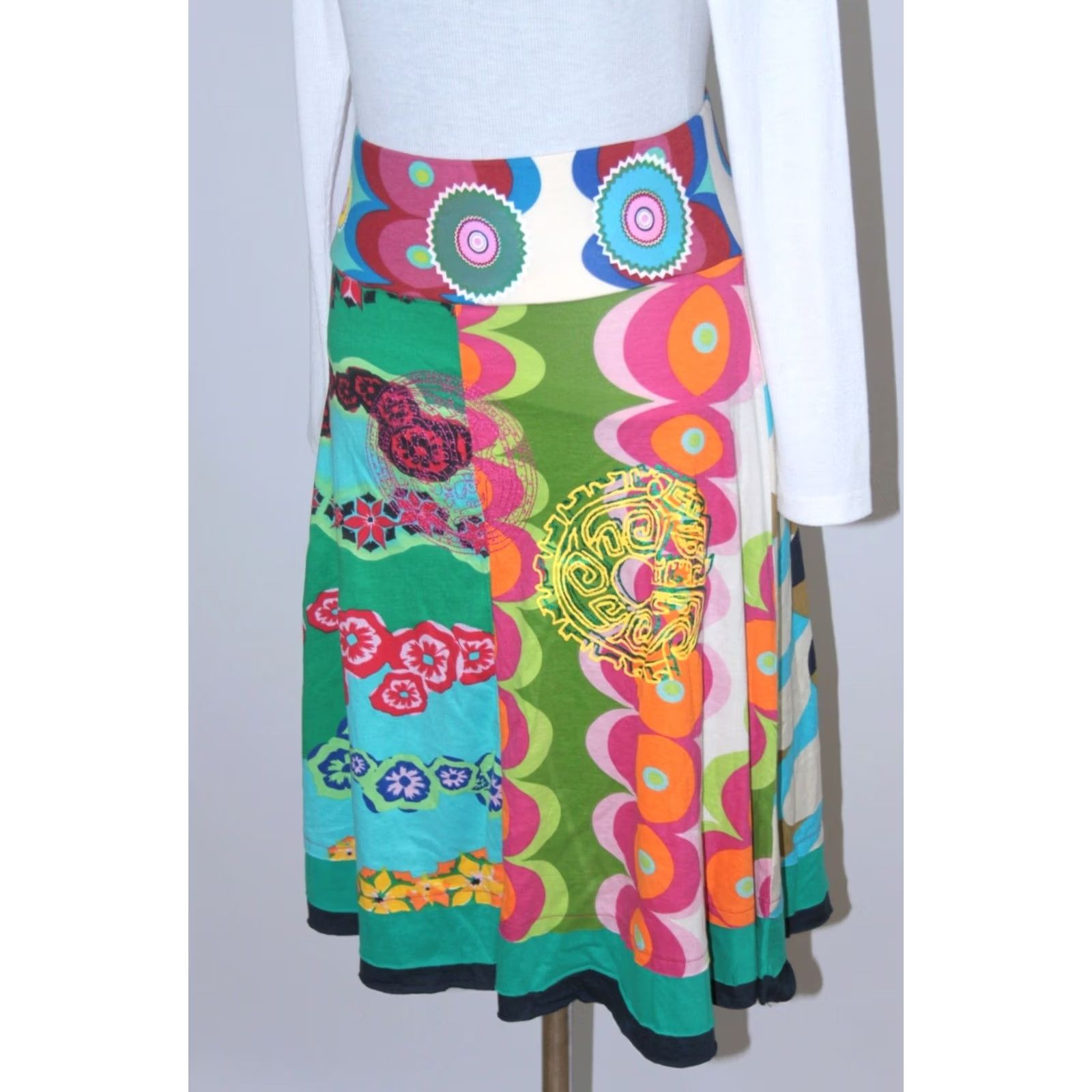 Desigual Desigual Skirt 36 BNWT Midi Multicoloured Cotton Womens Size 25" / US 0 / IT 36 - 2 Thumbnail