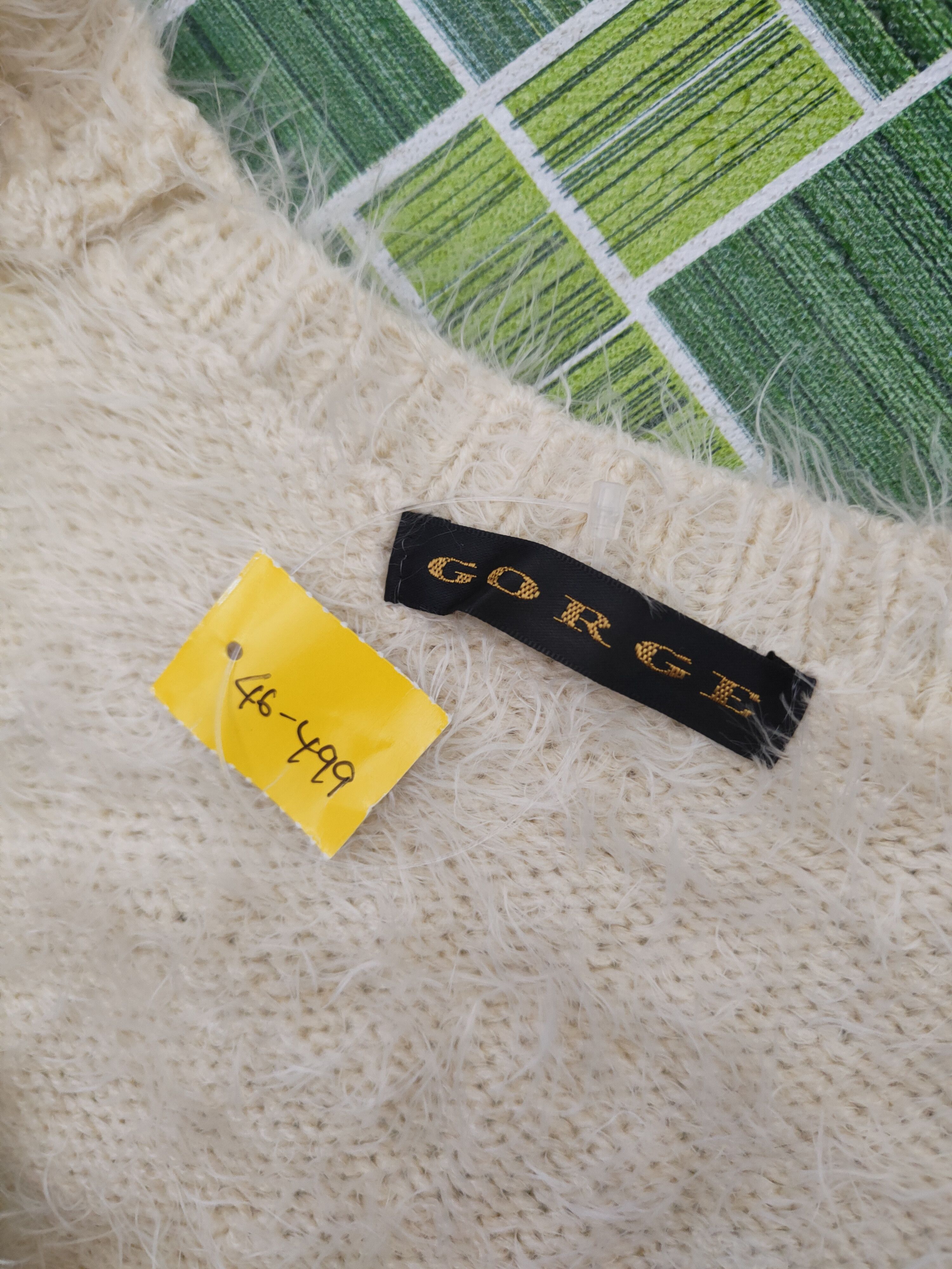 Japanese Brand DL Gorge Ivory Fur Mohair Knitwear Cardigans #46-499 Size S / US 4 / IT 40 - 12 Thumbnail