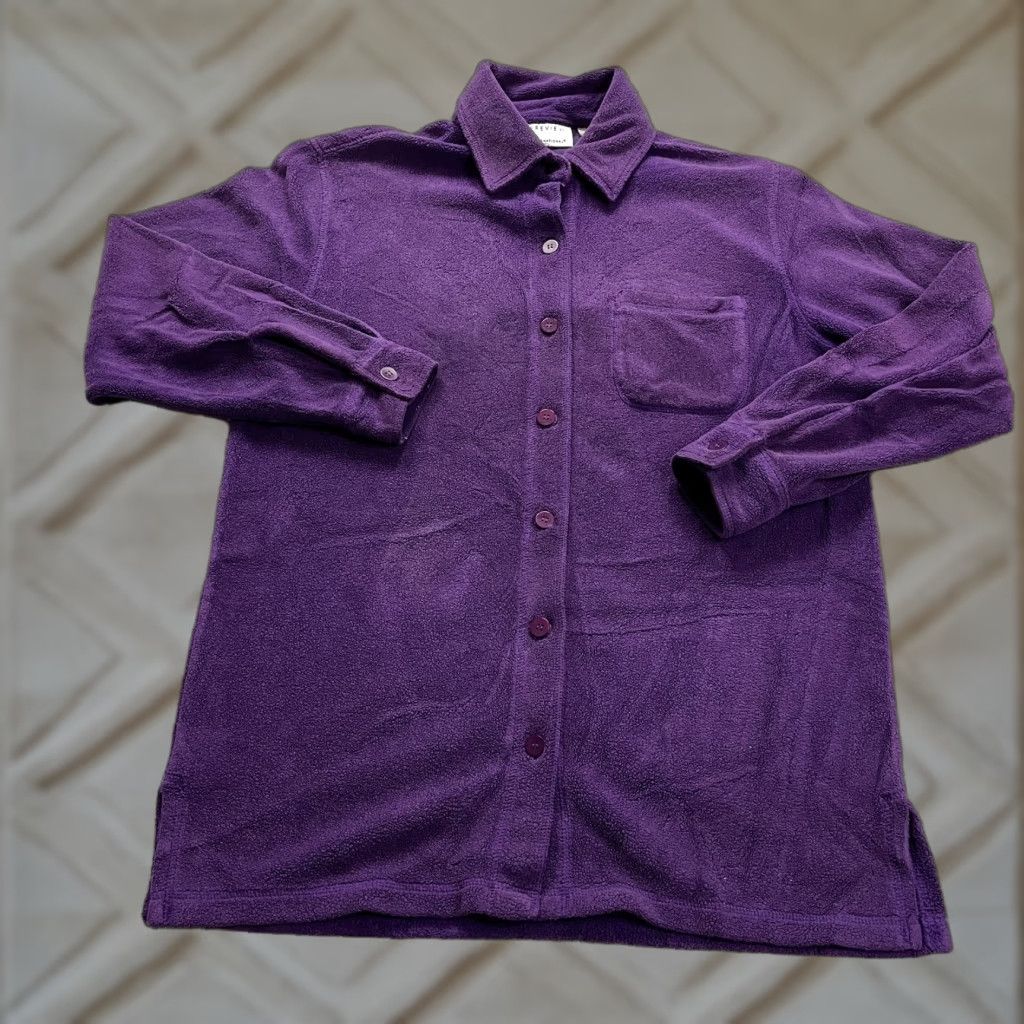 Review Preview International Purple Fleece Button-Down Shirt Womens Small Long Sleeve Size S / US 4 / IT 40 - 1 Thumbnail