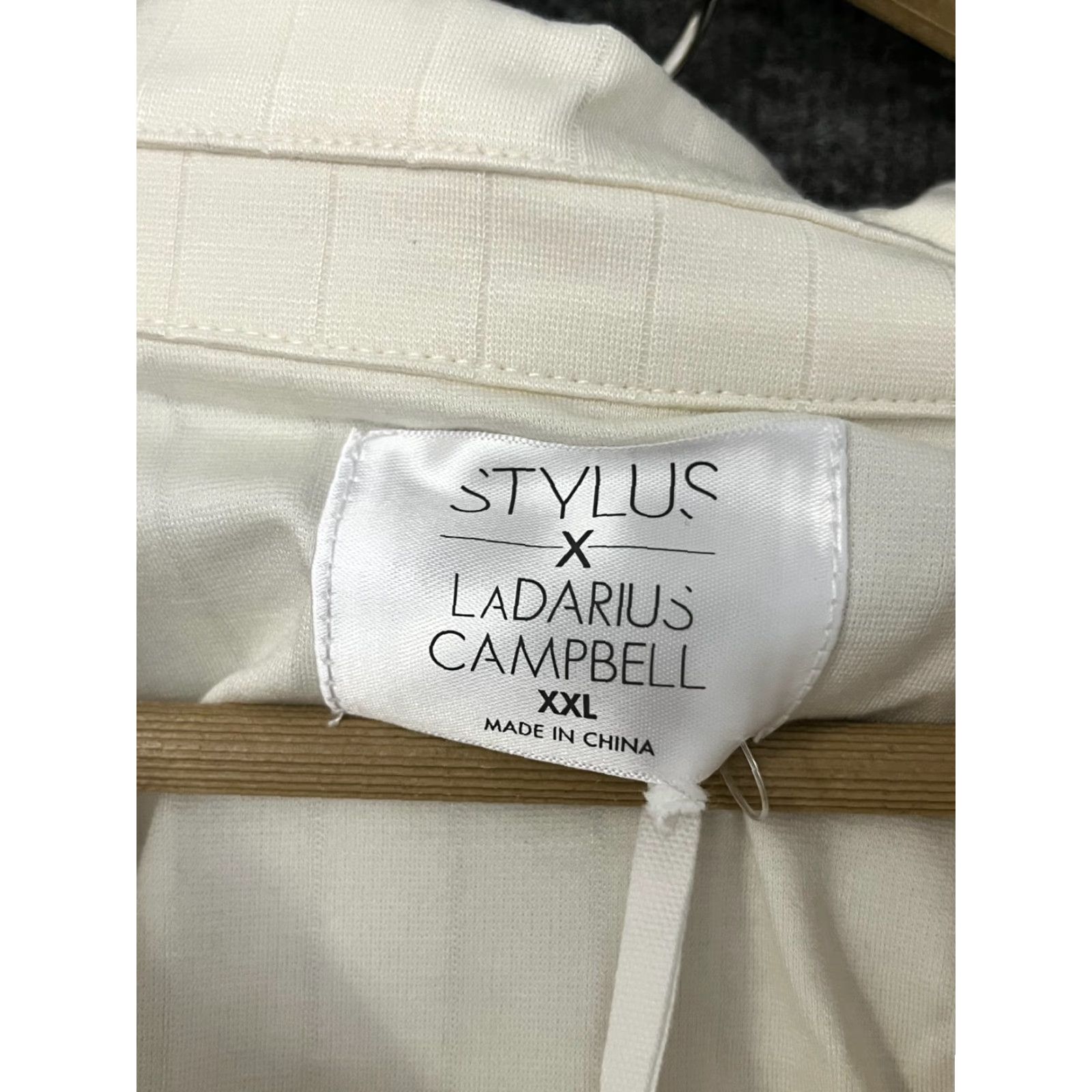 Vintage Ladarius Campbell STYLUS X Men's Stripe Shirt Ivory Polo 2XL Size US XXL / EU 58 / 5 - 7 Thumbnail