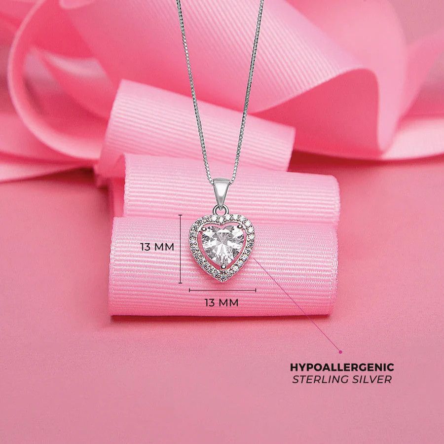 Other Royal CZ Heart Necklace - Sterling Silver Size ONE SIZE - 2 Thumbnail