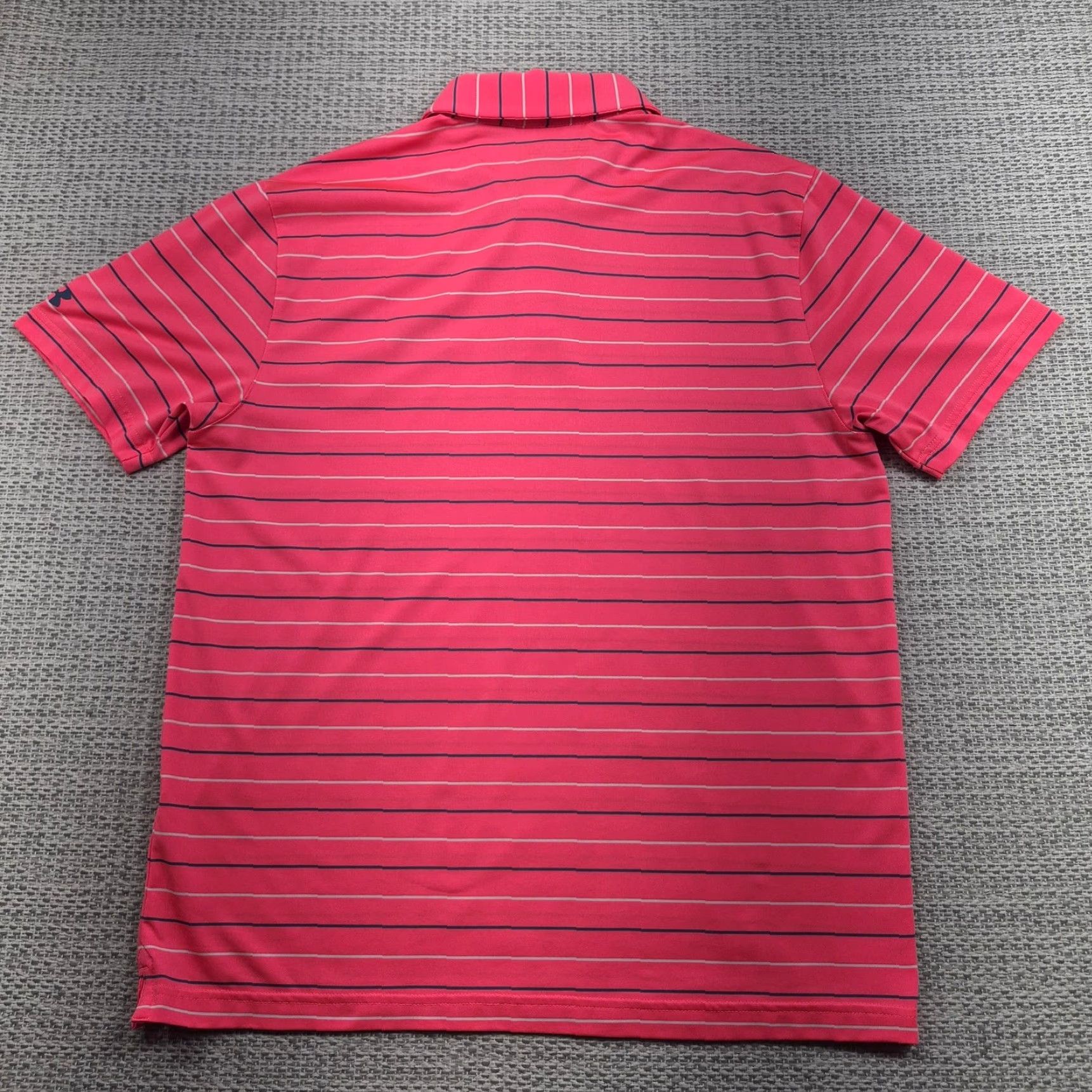 Under Armour Under Armour Golf Polo Shirt Mens Large Pink Stripe We Ko Pa Club HeatGear Tech Polo Size US L / EU 52-54 / 3 - 7 Thumbnail