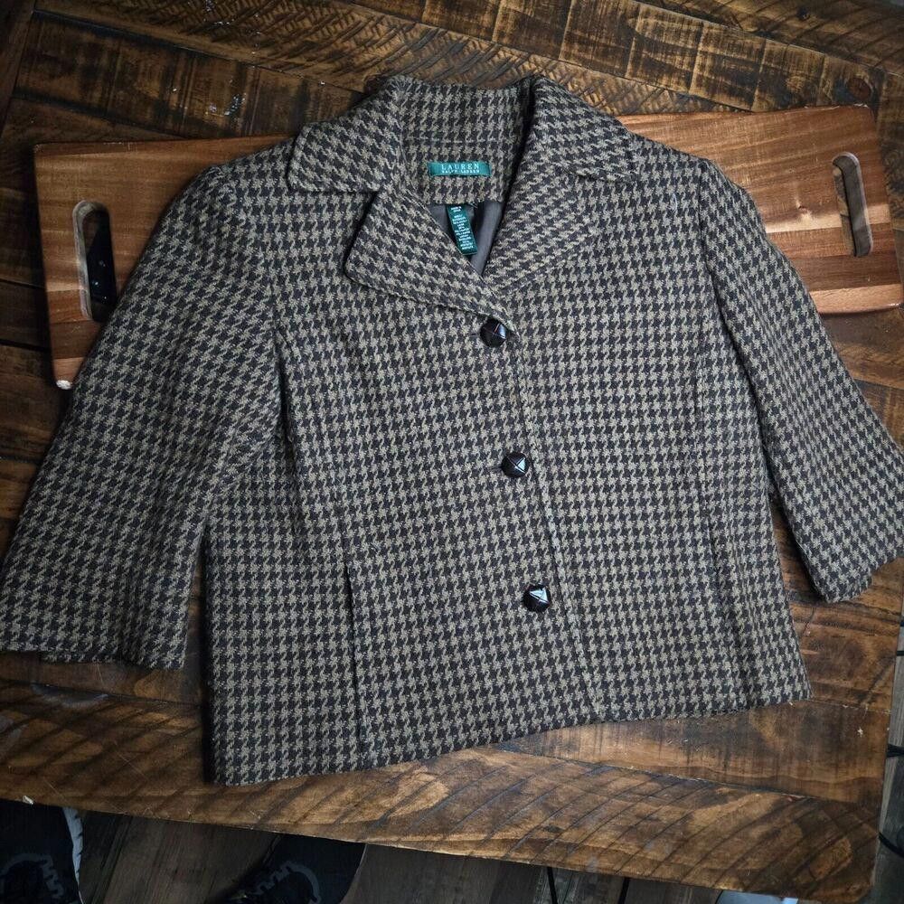 Lauren Ralph Lauren Lauren Ralph Wool Jacket WM Size 16 Vintage Houndstooth C2 Size M / US 6-8 / IT 42-44 - 3 Thumbnail