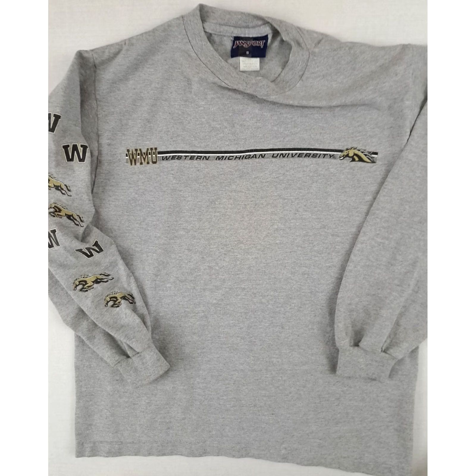 Jansport Jansport T-Shirt Woman Small Gray 90s Western Broncos Crew Neck Long Sleeve Cotton Size S / US 4 / IT 40 - 3 Thumbnail