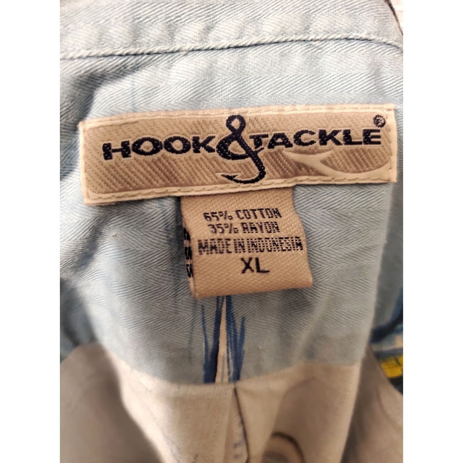 Vintage Hook and Tackle Mens XL Shirt Marlin Fishing Vacation Hawaiian Button-Up Blue Dad Grandpa Size US XL / EU 56 / 4 - 6 Thumbnail