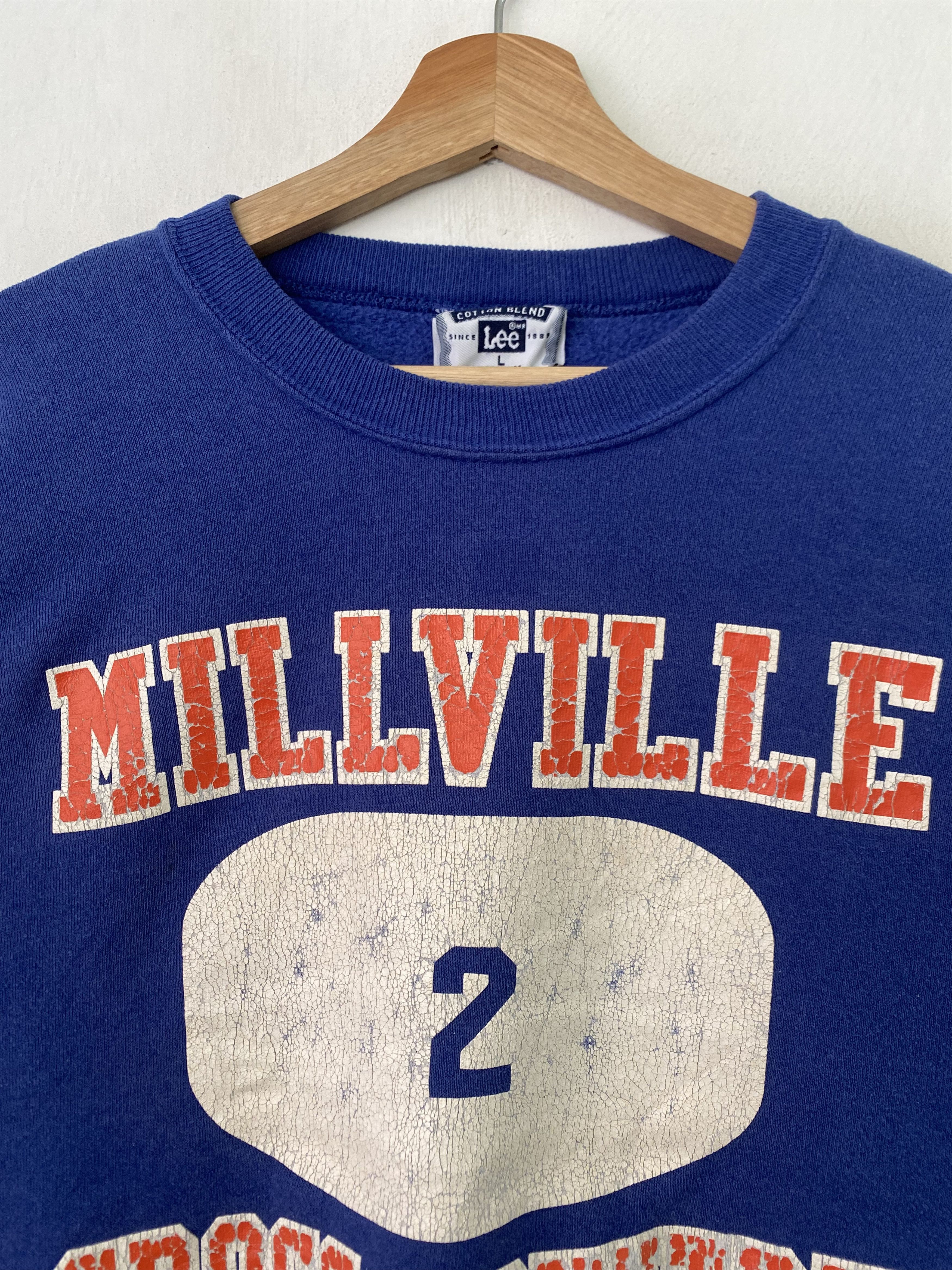 NBA × Vintage Vintage 90s Blue MillVille Cross Country Sweatshirt L Size Size US L / EU 52-54 / 3 - 3 Thumbnail
