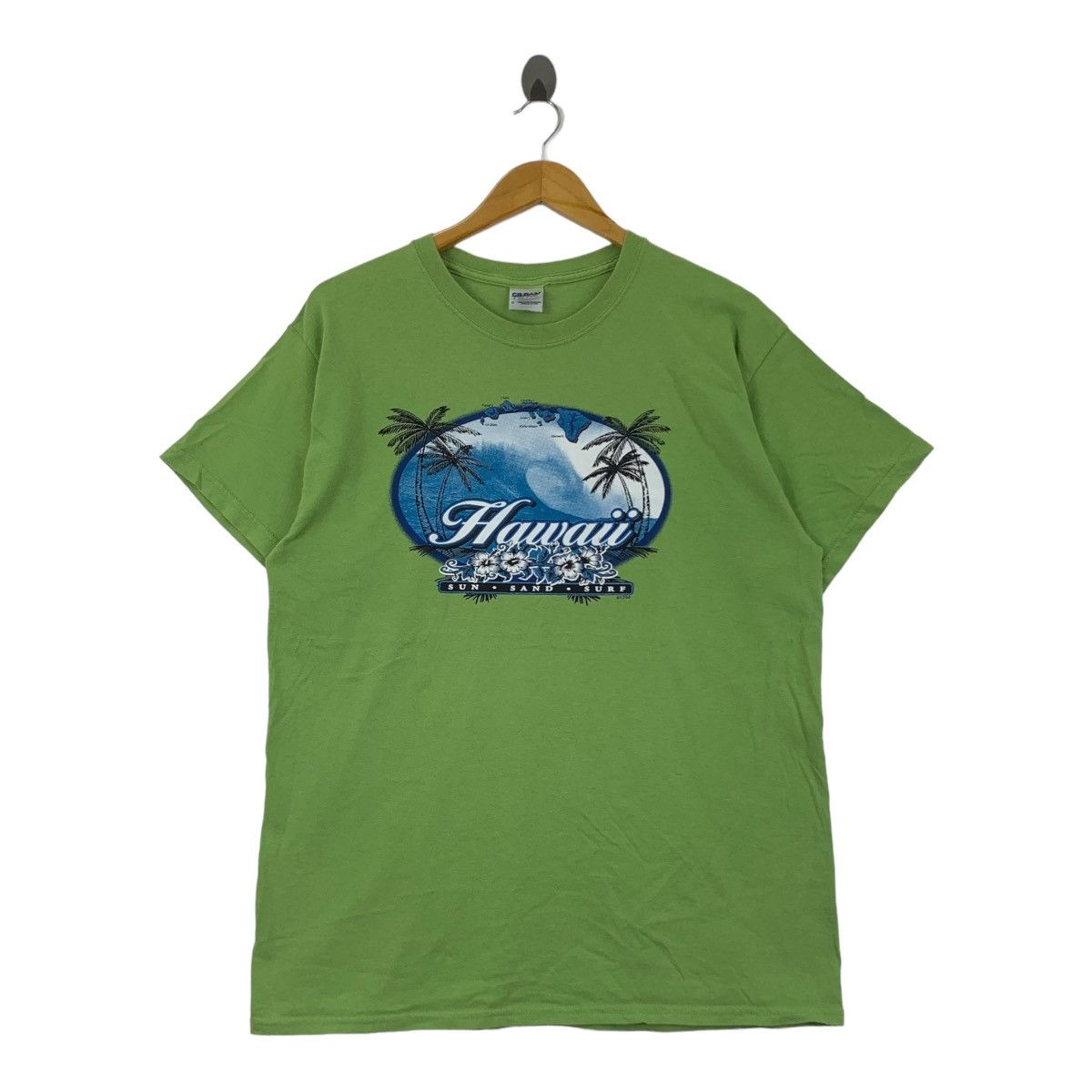 Gildan Vintage HAWAII SUN SAND SURF Flowers Tee Shirt Top Size L / US 10 / IT 46 - 1 Thumbnail