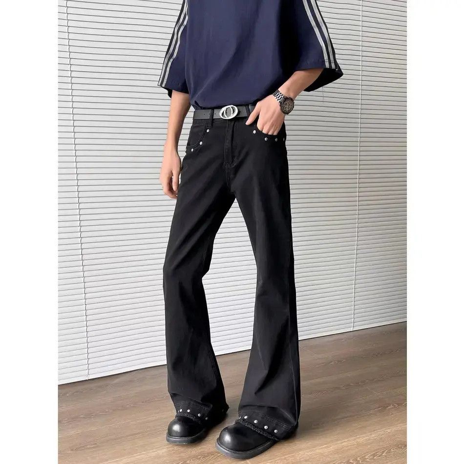 Japanese Brand Retro loose straight leg micro flared jeans Size US 30 / EU 46 - 6 Thumbnail