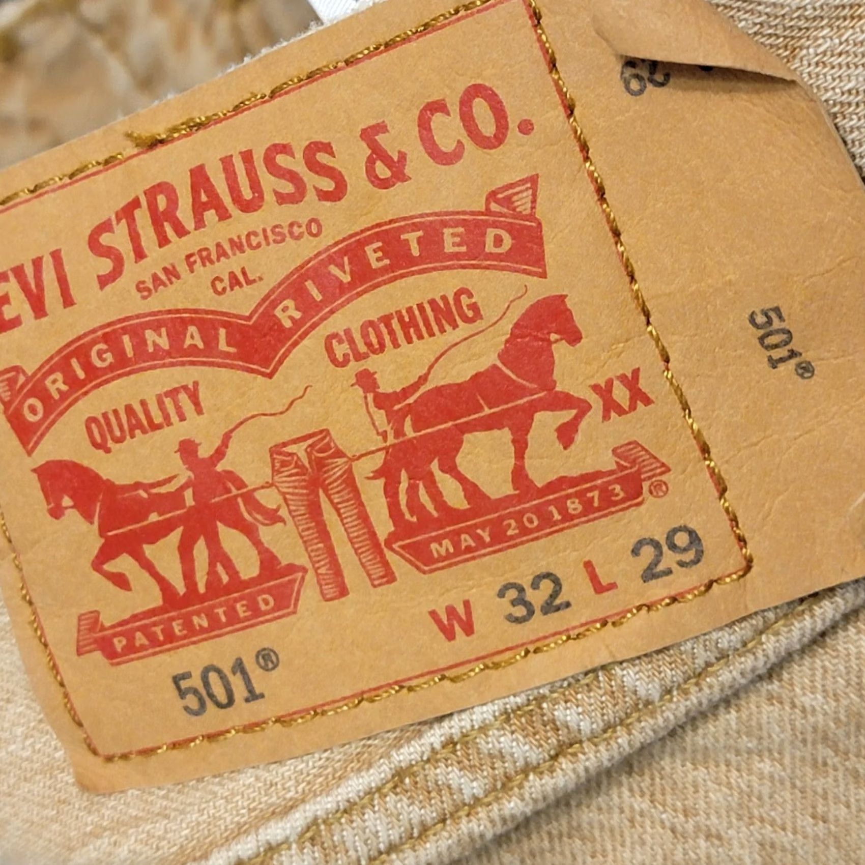 Levi's Levi's 501 White Oak Cone Denim Jeans 32x29 Button Fly Brown Denim Straight Leg Regular Mens Jeans Size US 32 / EU 48 - 8 Thumbnail