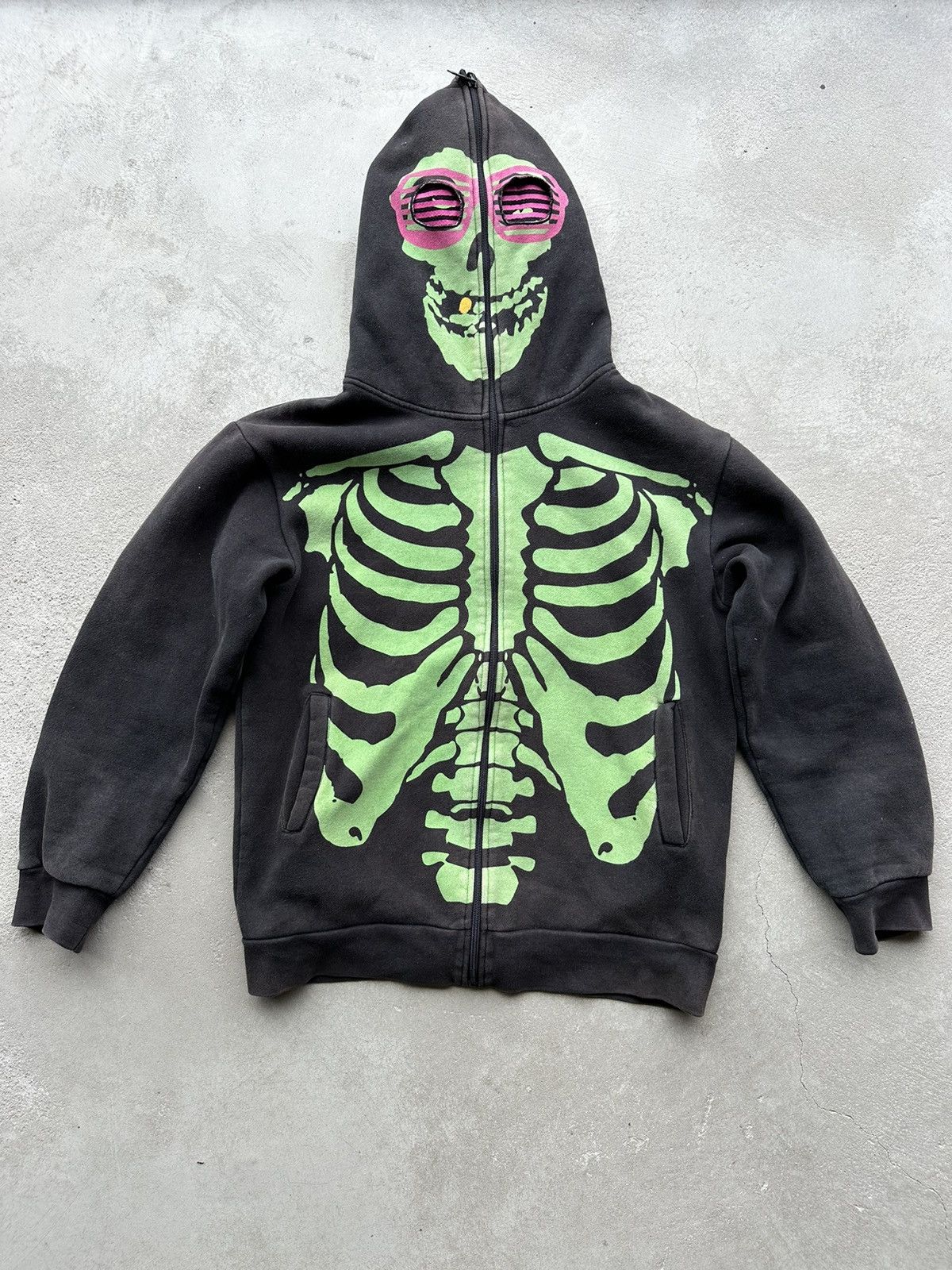 Vintage Criminal Damage Style Skeleton Glows Dark Hoodie, image size:1200x1600