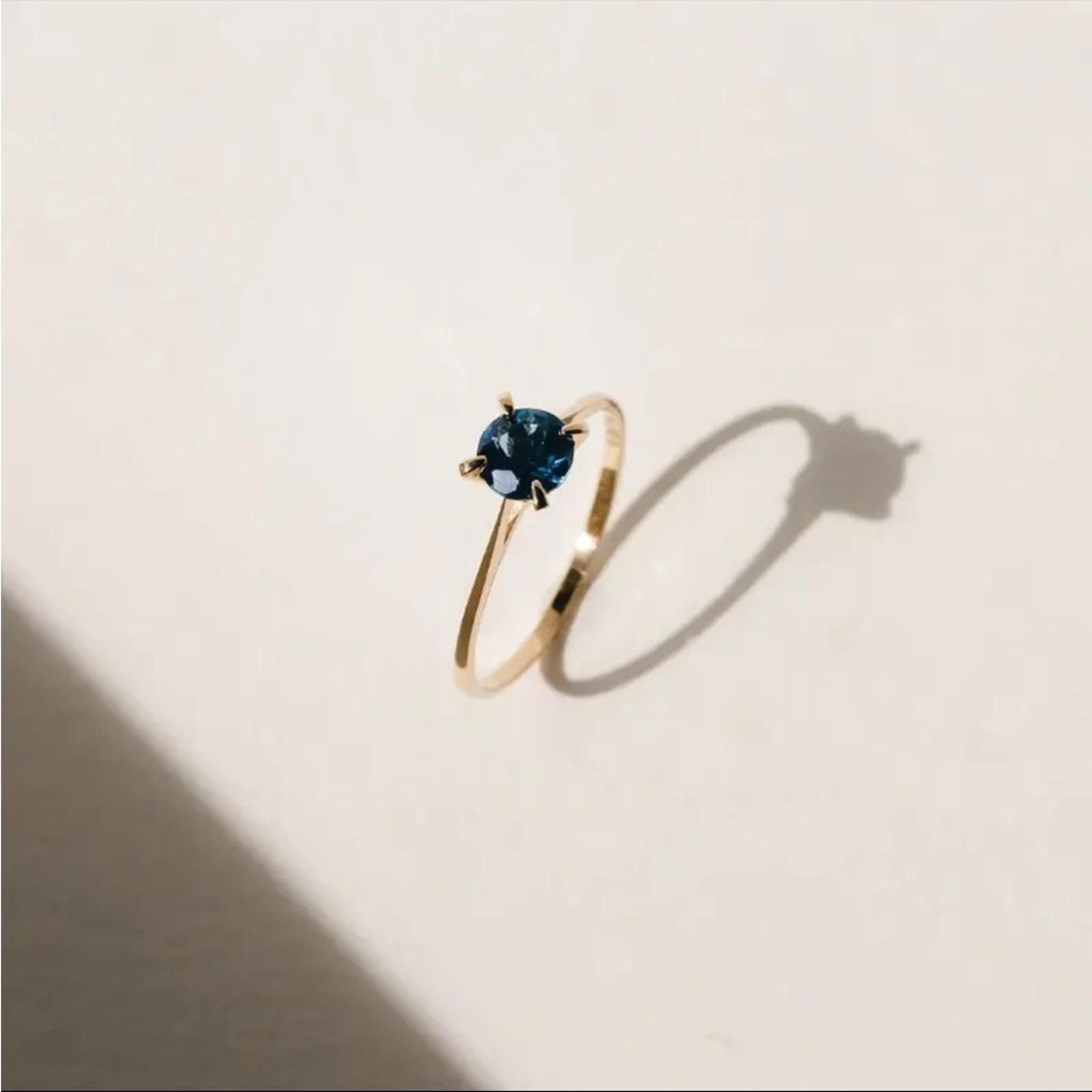 Designer Elegant Blue Topaz Stone Gold Plated Ring SZ 7 Size ONE SIZE - 3 Thumbnail