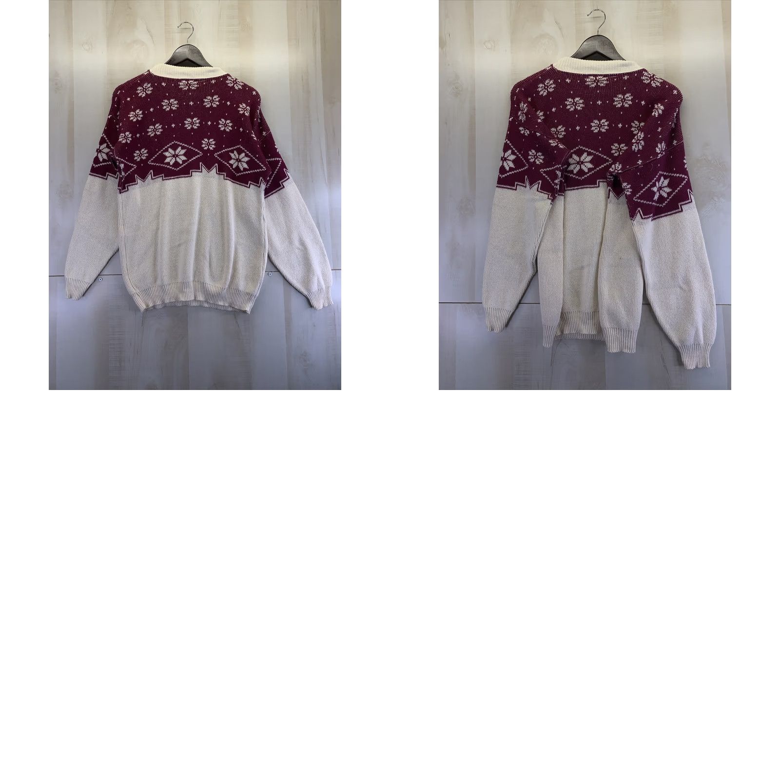 Vintage VINTAGE Cabin Creek Womens Snowflake Knit Sweater M Burgundy/Ivory 1990s Christmas NWT USA Mens? Size M / US 6-8 / IT 42-44 - 8 Thumbnail