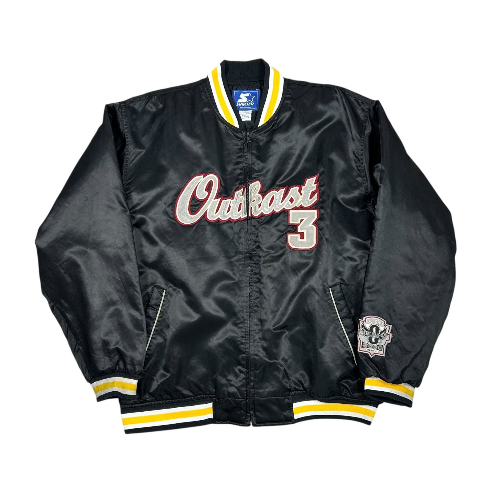 RARE 00s OUTKAST 3 ALL PRO 3000 SATIN JACKET HIP HOP RAP