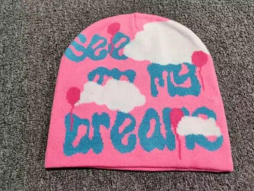 Other See My Dreams Clouds No Cuff Knit Beanie Hat Pink Size ONE SIZE - 3 Thumbnail