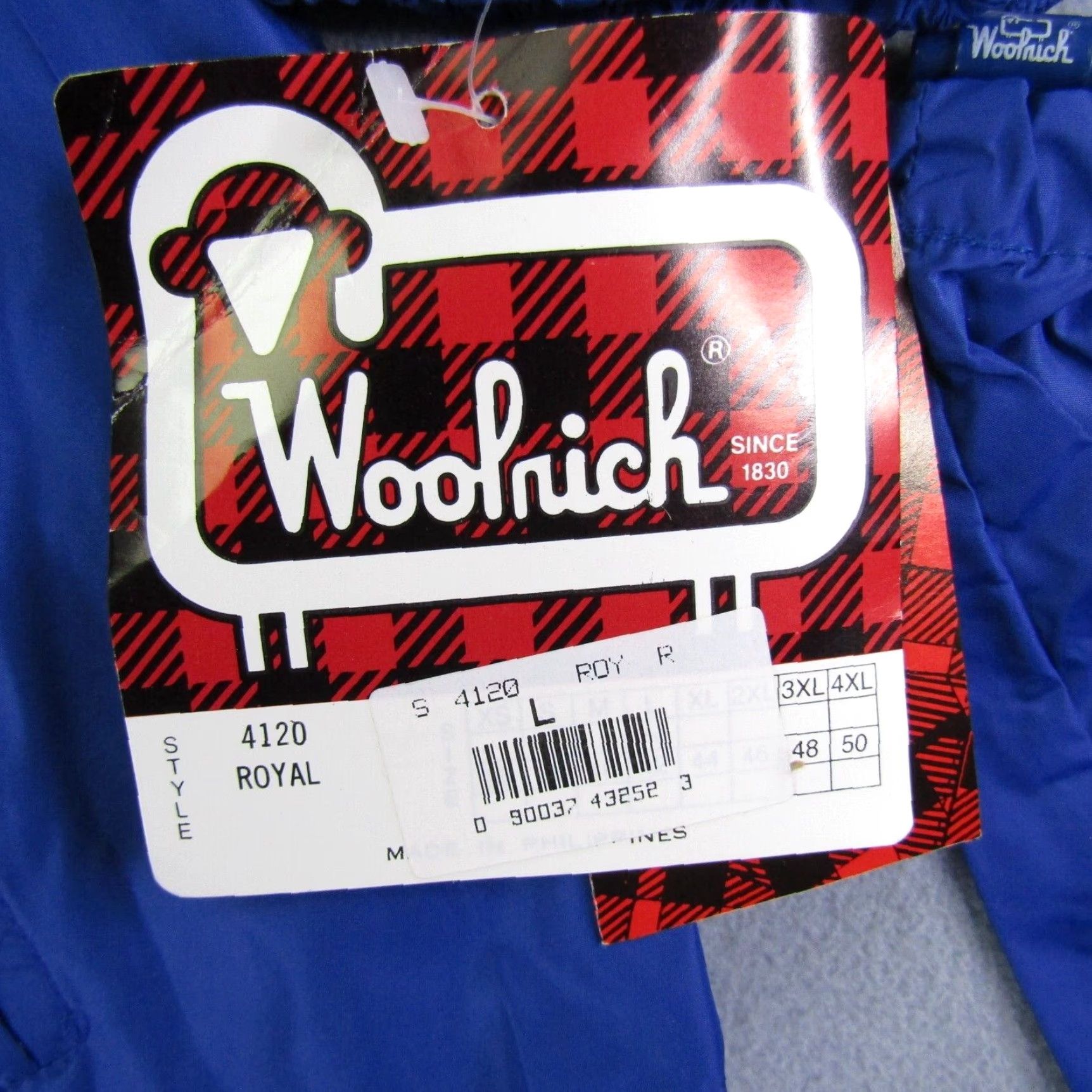 Vintage VINTAGE Woolrich Jacket Mens Large Windbreaker Coat Full Zip Hooded Packable 90s Blue Outdoor Mens Size US L / EU 52-54 / 3 - 4 Thumbnail