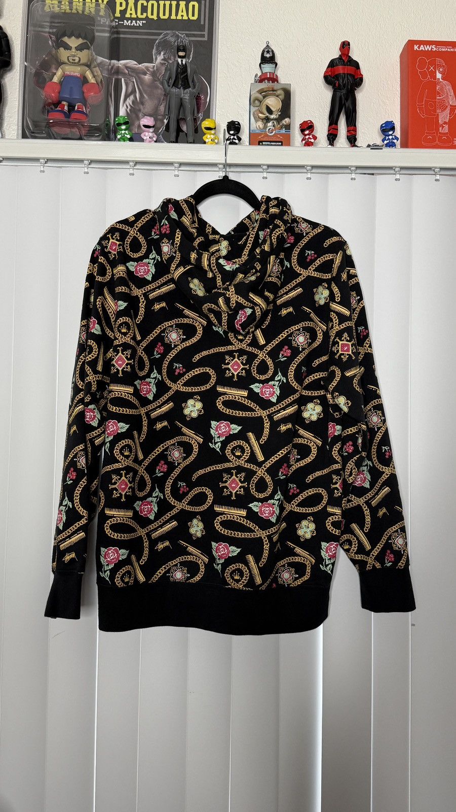 Stussy Stüssy Gold Chain Rose Hoodie – Black – Size M Size US M / EU 48-50 / 2 - 2 Thumbnail