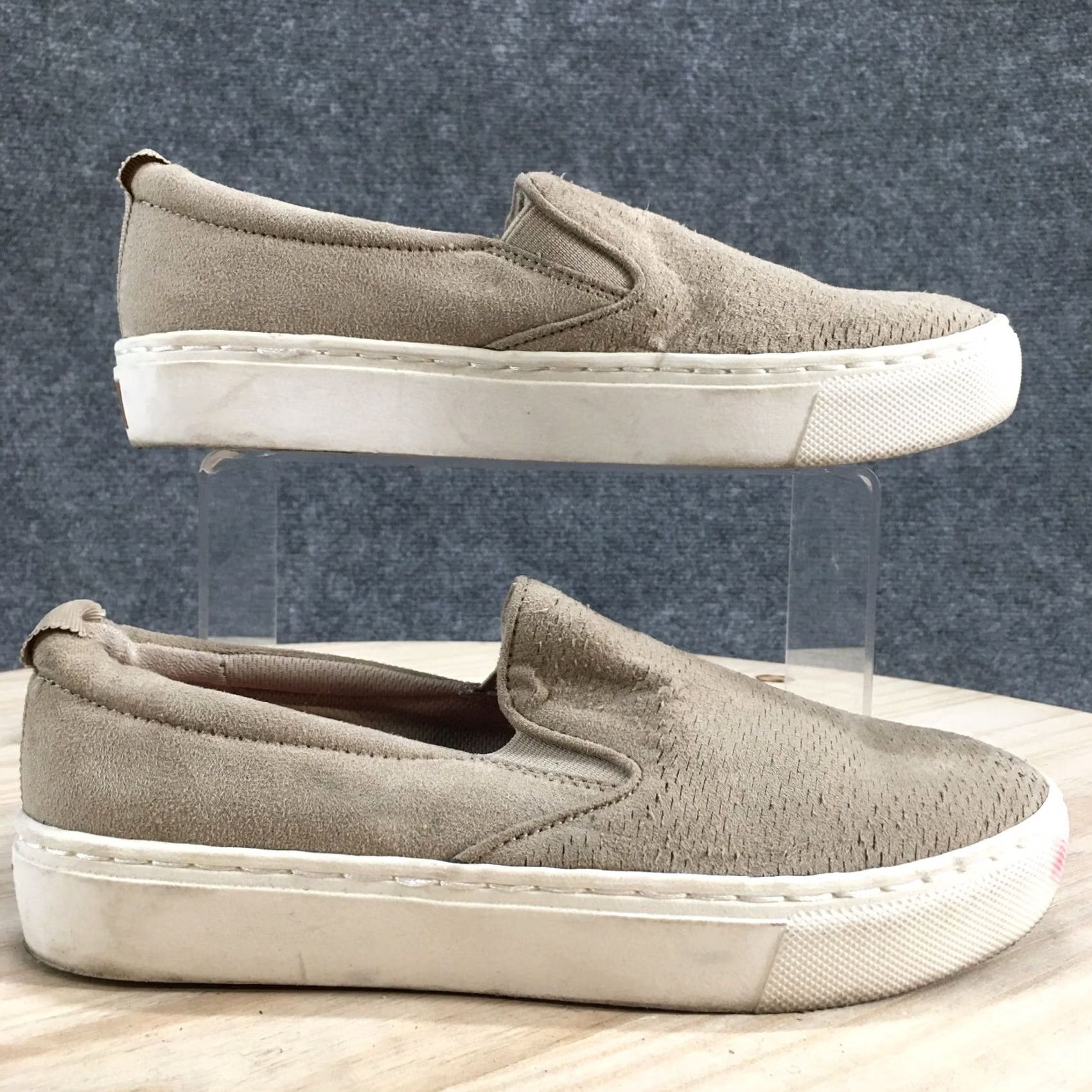 Vintage Dr. Scholl’s Slip On Loafers Womens 6 M Brown Fabric Casual Comfort Sneaker Shoes Size US 6 / IT 36 - 2 Thumbnail