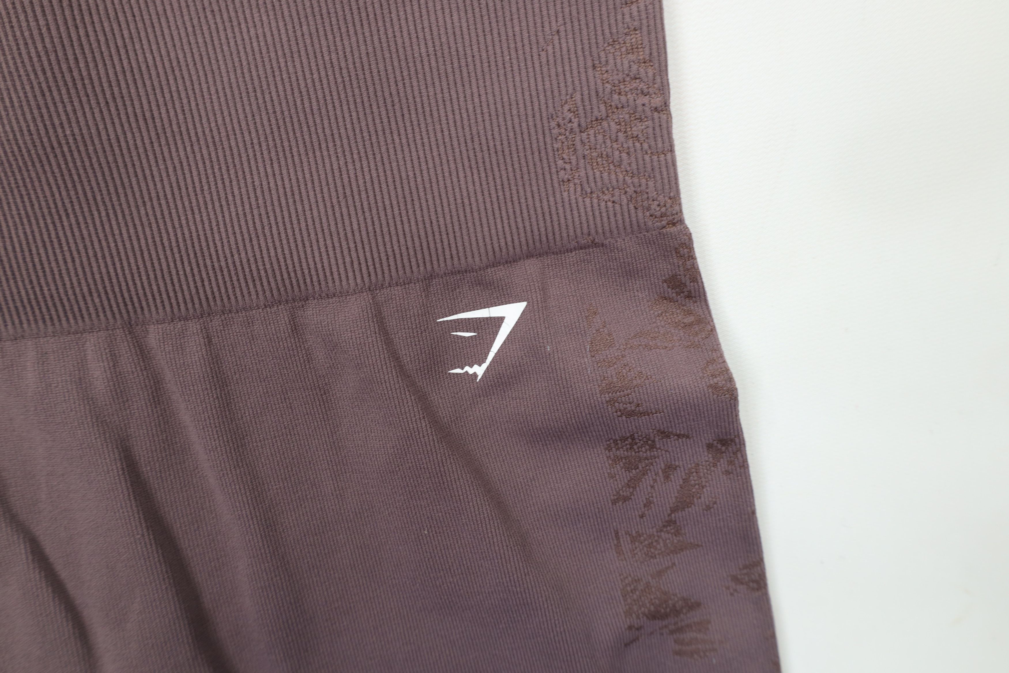 Gymshark × Vintage Gymshark Geometric Ribbed Spandex Gym Leggings Purple Size 25" / US 0 / IT 36 - 5 Thumbnail