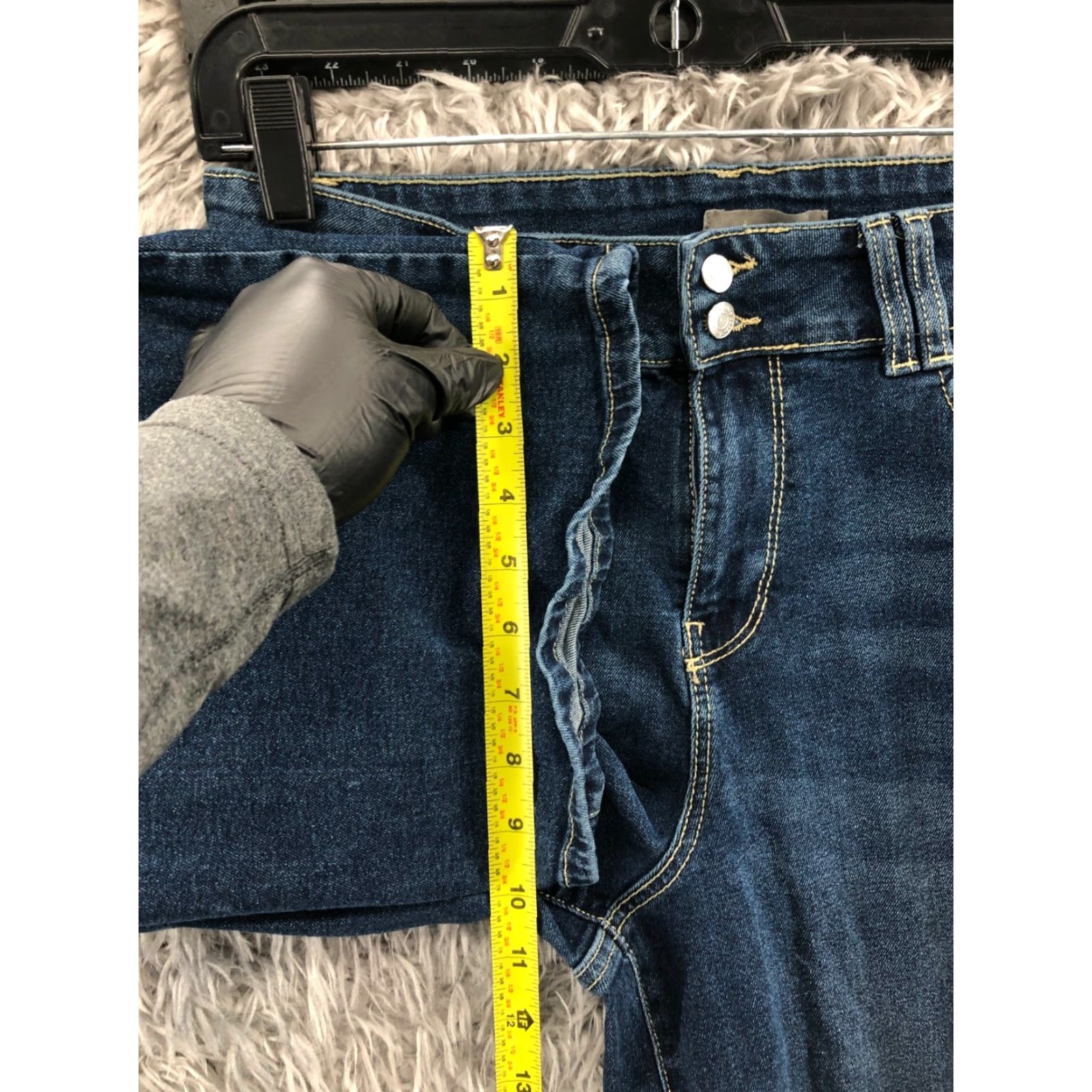 Vintage Falls Creek Jeans Womens Cropped Regular Blue Medium Wash 26 Inseam 5-Pocket Denim Cotton Belt Loops Zip Button Logo Vintage No Size 34" / US 12 / IT 48 - 4 Thumbnail