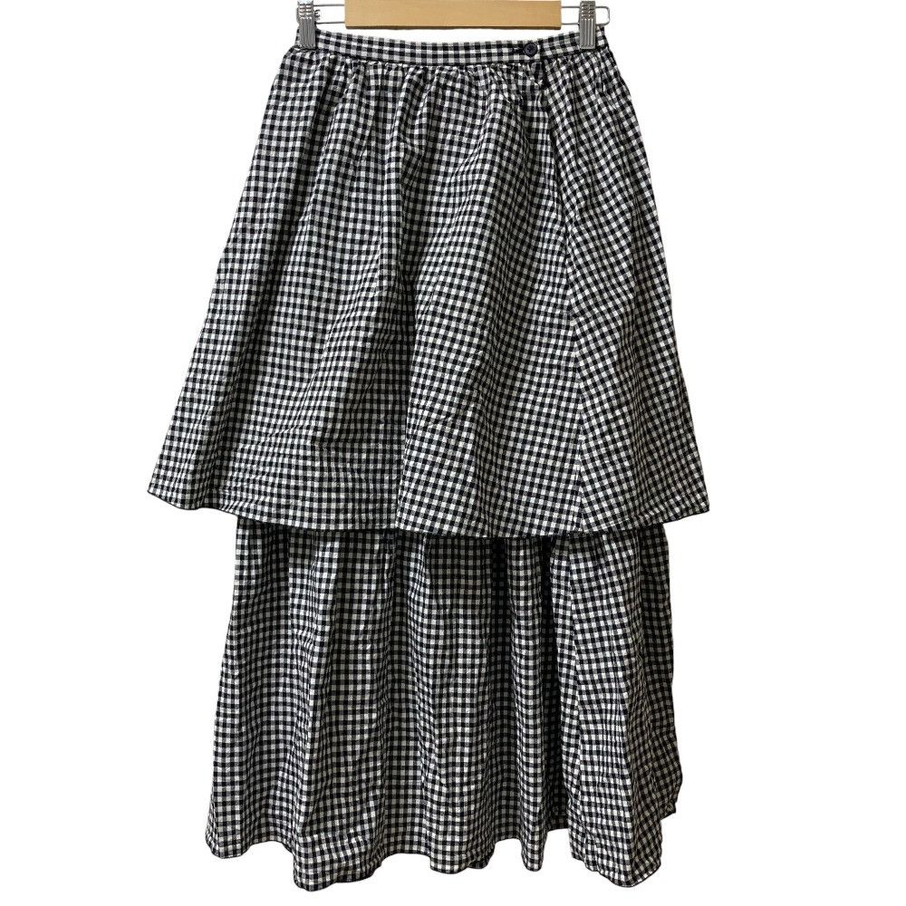 Other Other THIRD MAGAZINE mikomori Cotton Silk Gingham Long Skirt Cotton Skirts A0831FS201 DUTY FREE for USA Size ONE SIZE - 1 Thumbnail