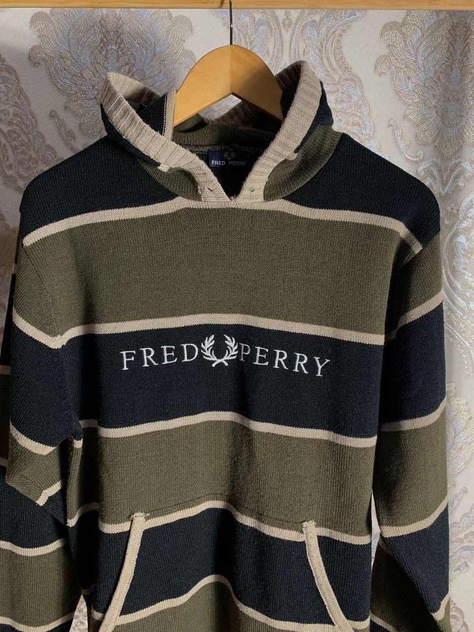 Fred Perry × Vintage VERY RARE FRED PERRY KNIT HOODIE BIG LOGO JAPAN STYLE Y2K Size US L / EU 52-54 / 3 - 2 Thumbnail