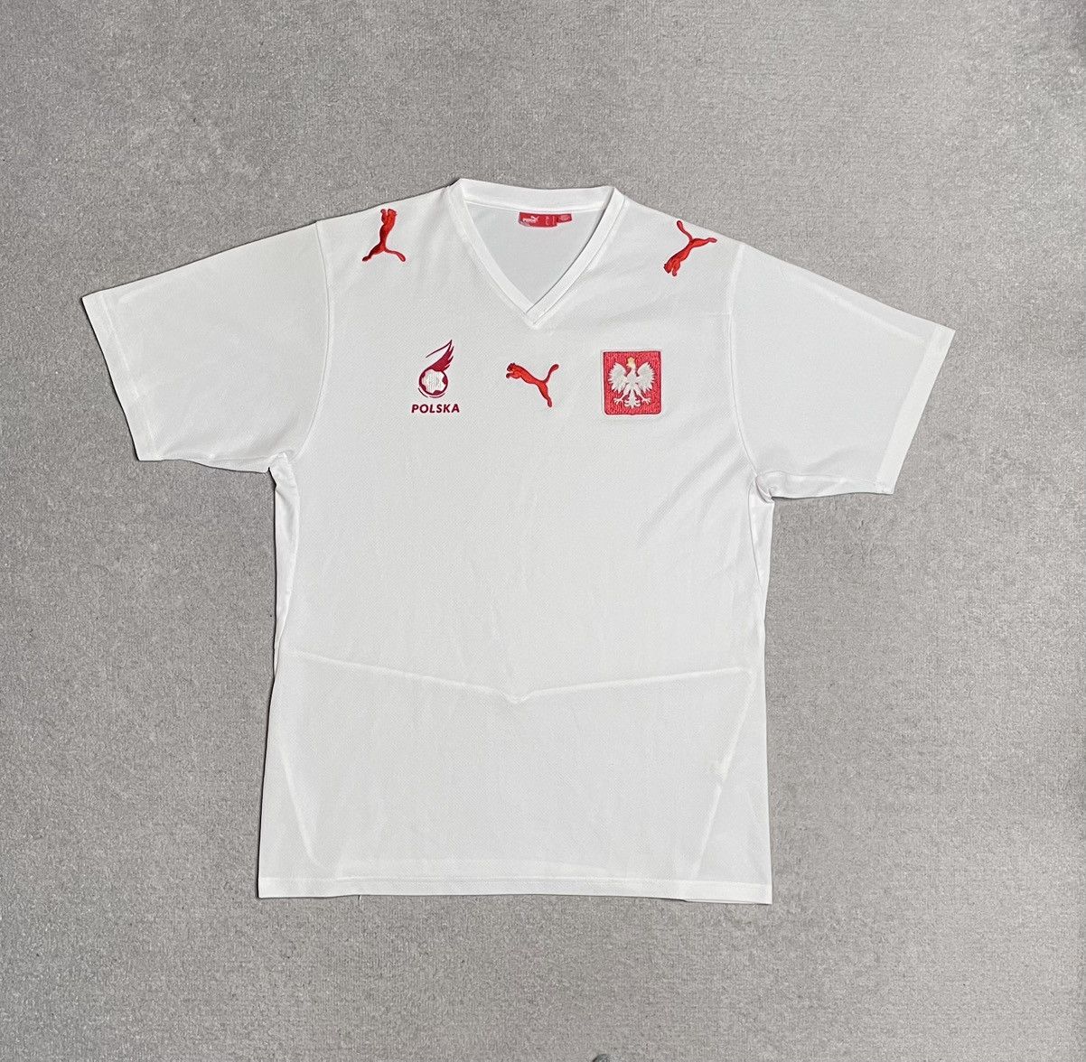 Puma Vintage White Jersey Puma Poland Polska Drip Swag Size US L / EU 52-54 / 3 - 1 Thumbnail