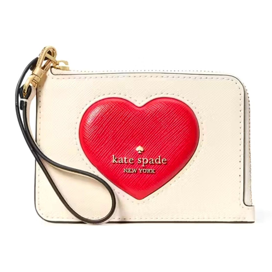 Kate Spade Kate Spade Madison Puffy Heart Card Holder Wristlet Meringue Size ONE SIZE - 2 Thumbnail