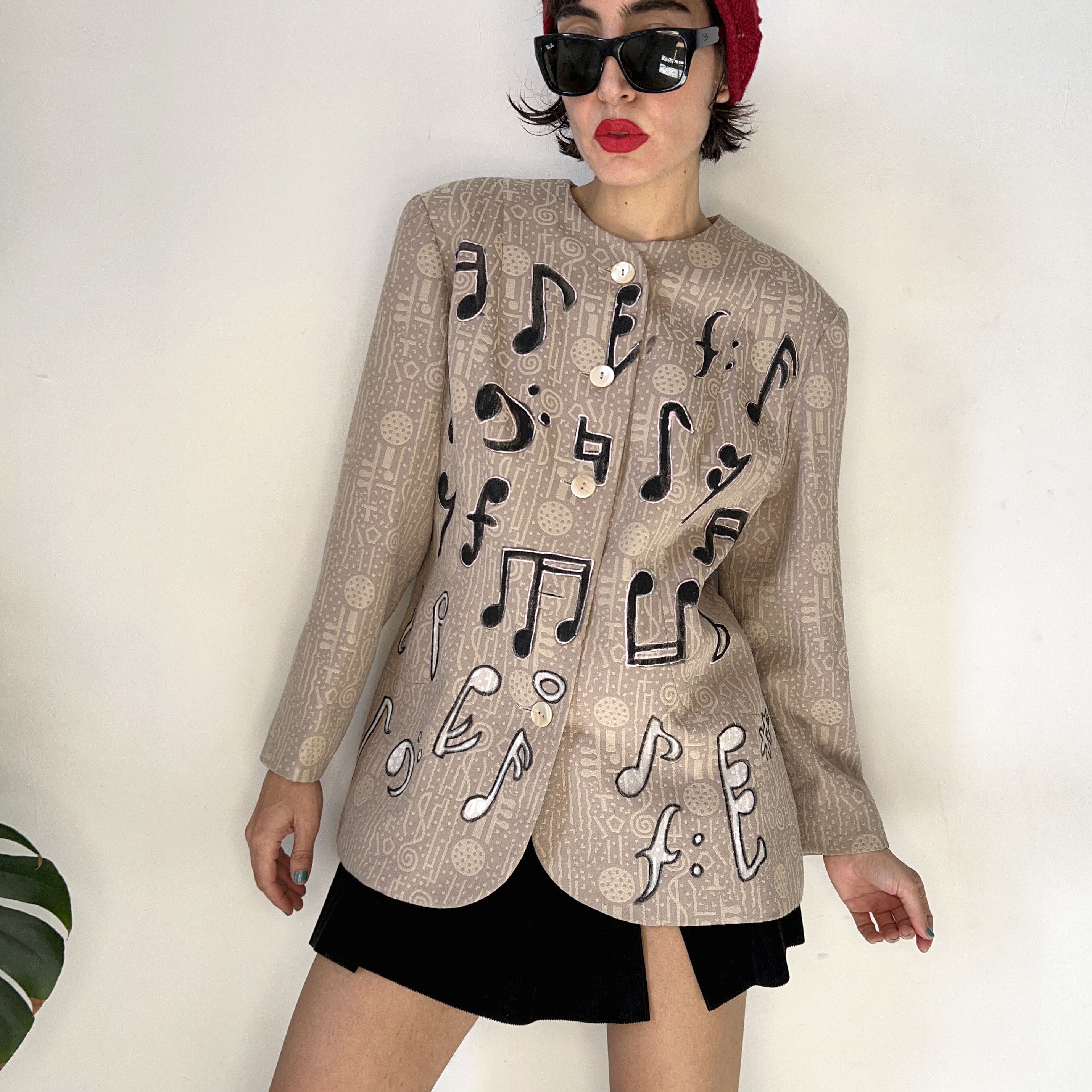 Custom jacket with musical notes