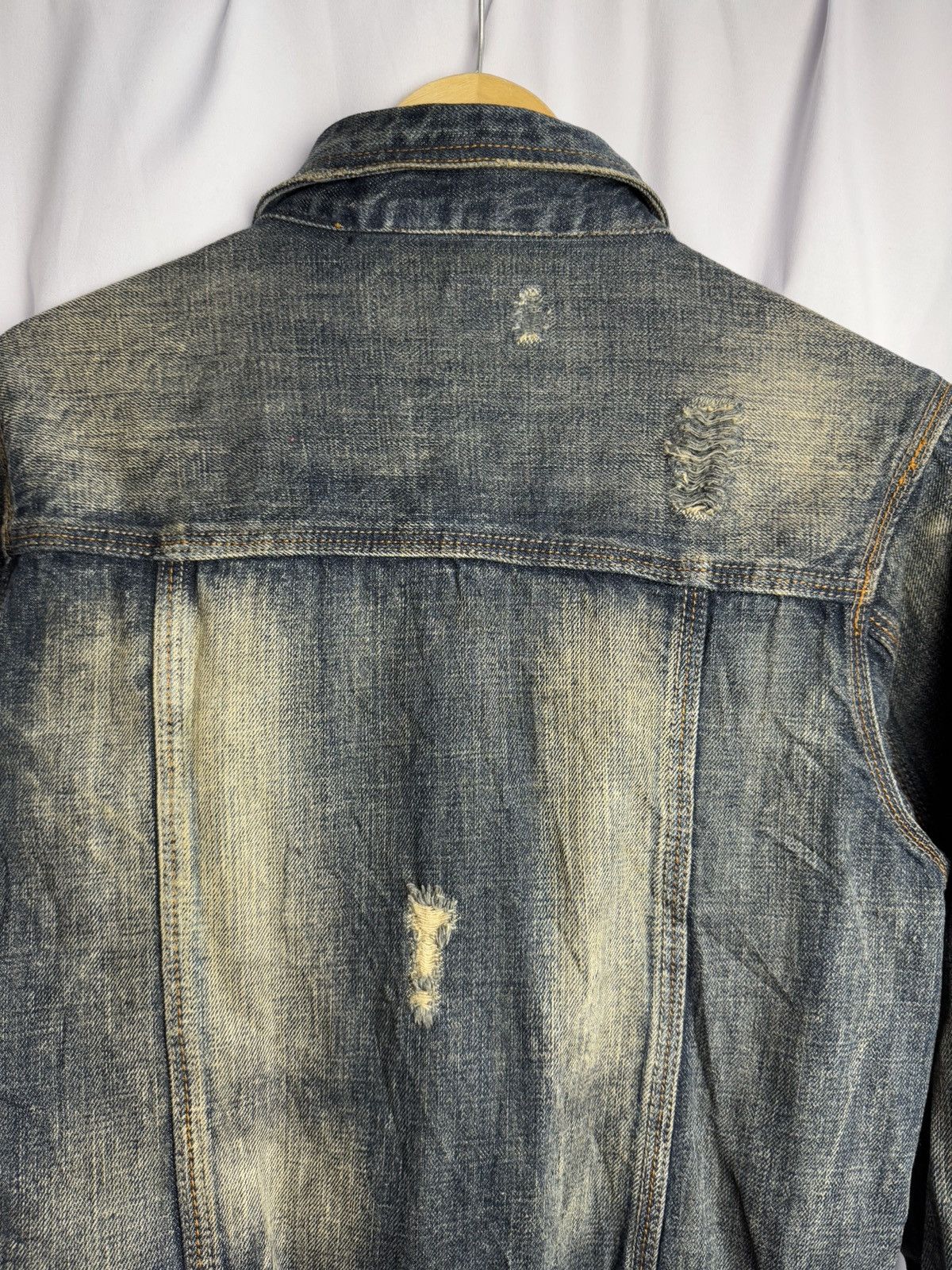 Hysteric Glamour × If Six Was Nine × Japanese Brand Distressed Buckle Back Washed Nero Type 2 Denim Jacket Size US M / EU 48-50 / 2 - 5 Thumbnail