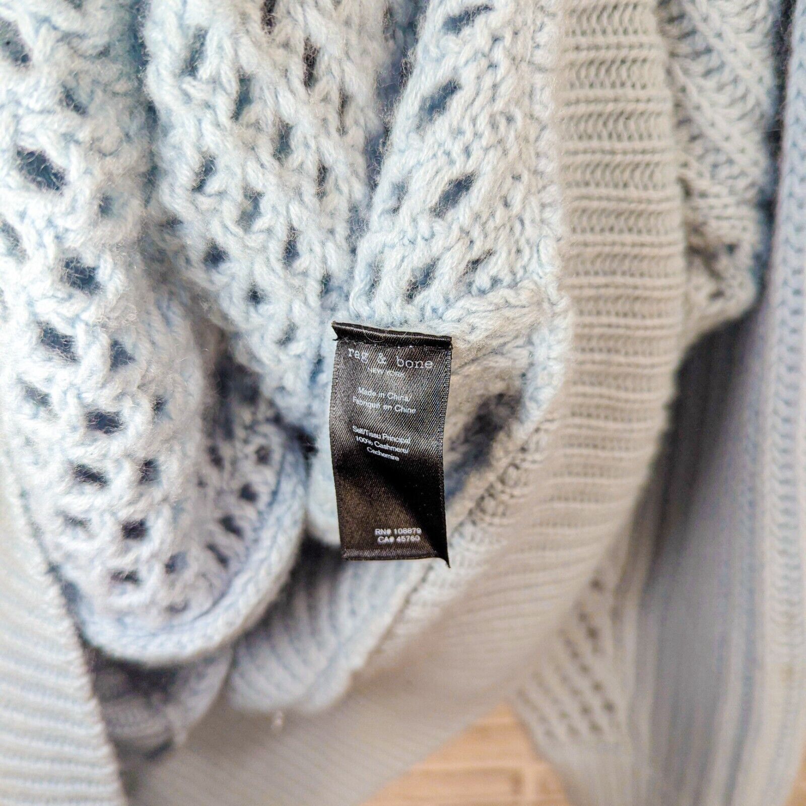 Rag & Bone Rag & Bone 100% Cashmere oversize sweater open knit blue Size S / US 4 / IT 40 - 7 Thumbnail