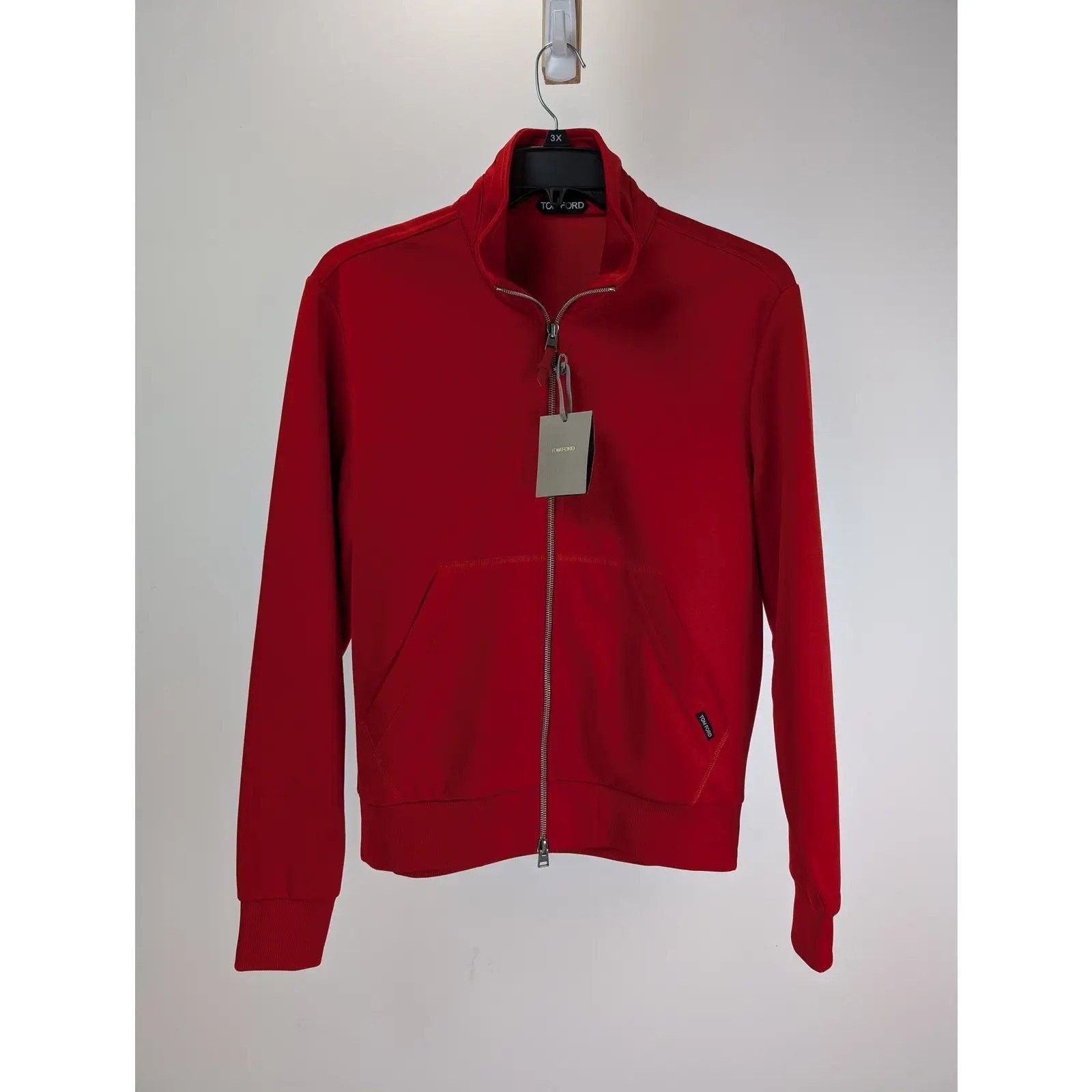 Tom Ford o1rshd1 Cut And Sewn Full Zip Knitted Sweater in Red Size US M / EU 48-50 / 2 - 1 Thumbnail