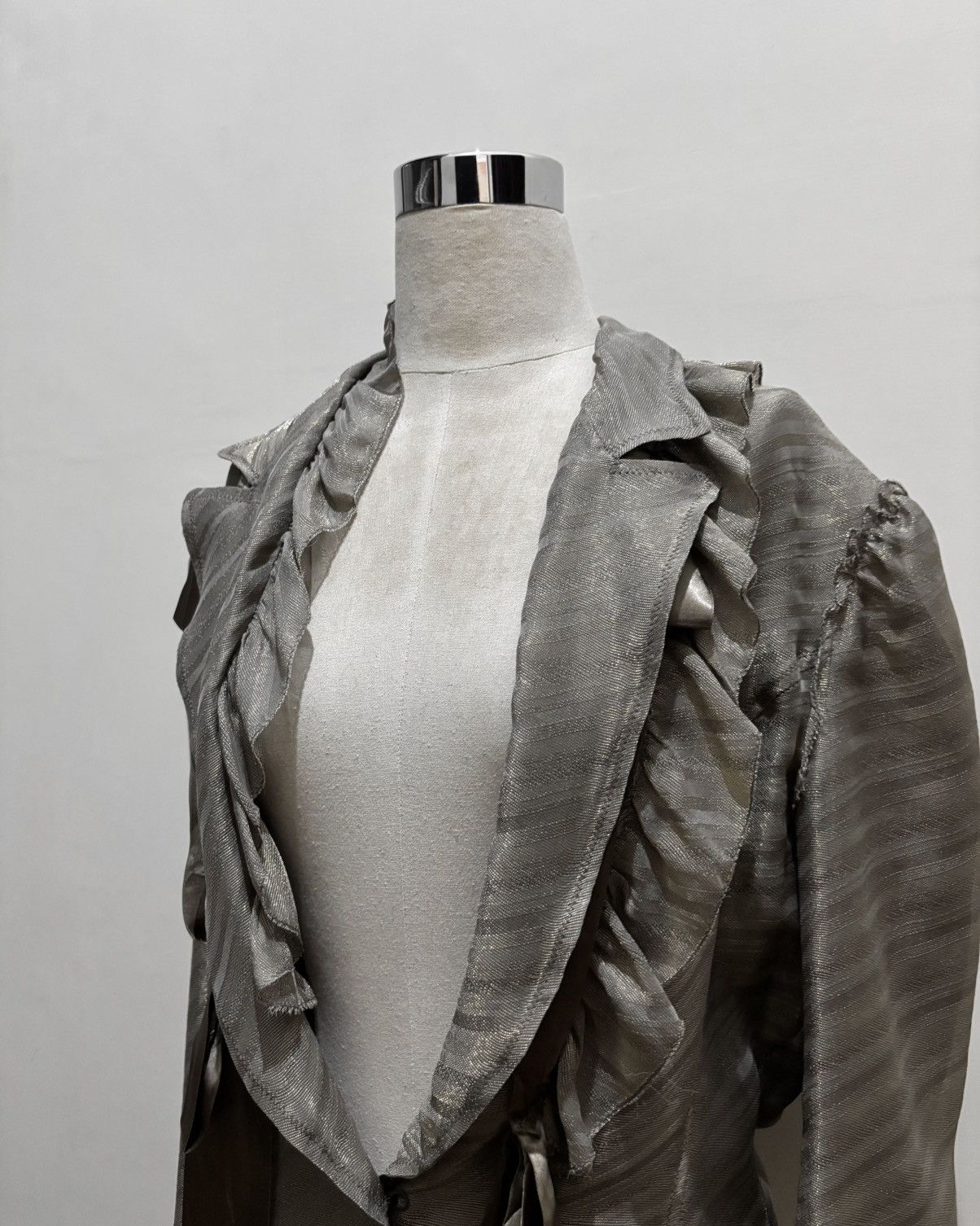 Comme des Garcons Y&Kei Aw2004 Metallic Silk Blazer Size M / US 6-8 / IT 42-44 - 5 Thumbnail