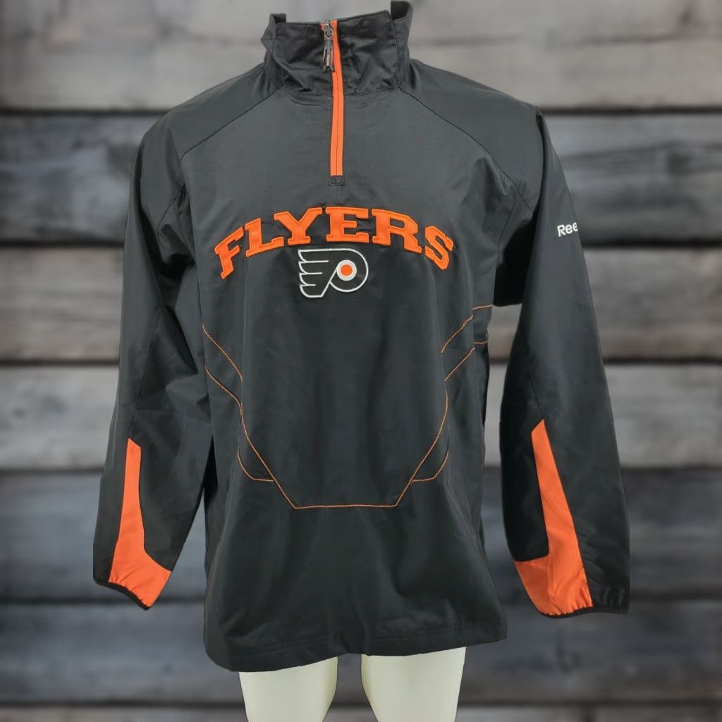 Reebok Mens Medium Flyers Reebok Windbreaker Embroidered Logo Patch Pockets Zip Jacket Black Size US M / EU 48-50 / 2 - 1 Thumbnail