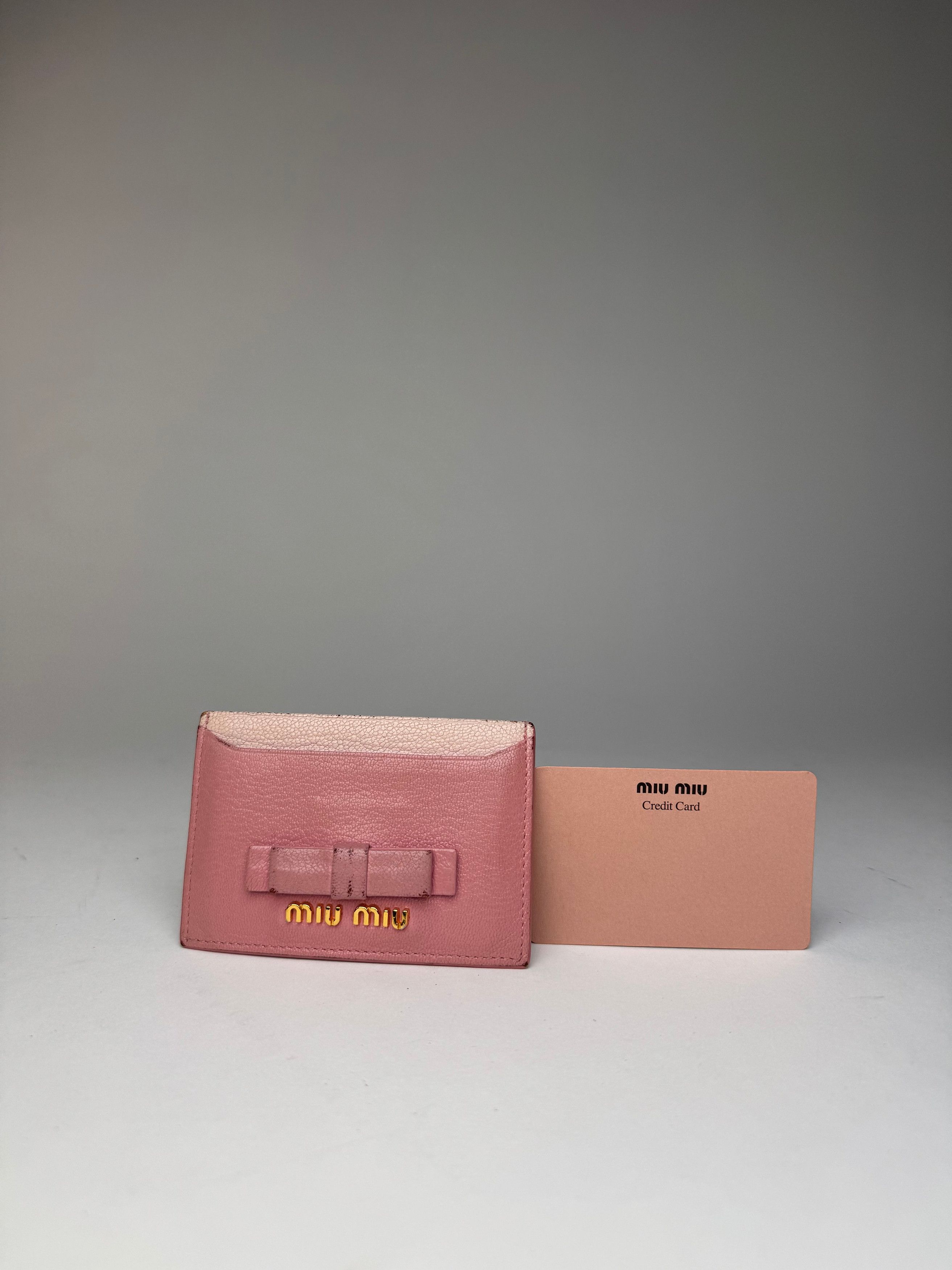 Miu Miu Vintage Leather card Holder Pink Size ONE SIZE - 1 Thumbnail