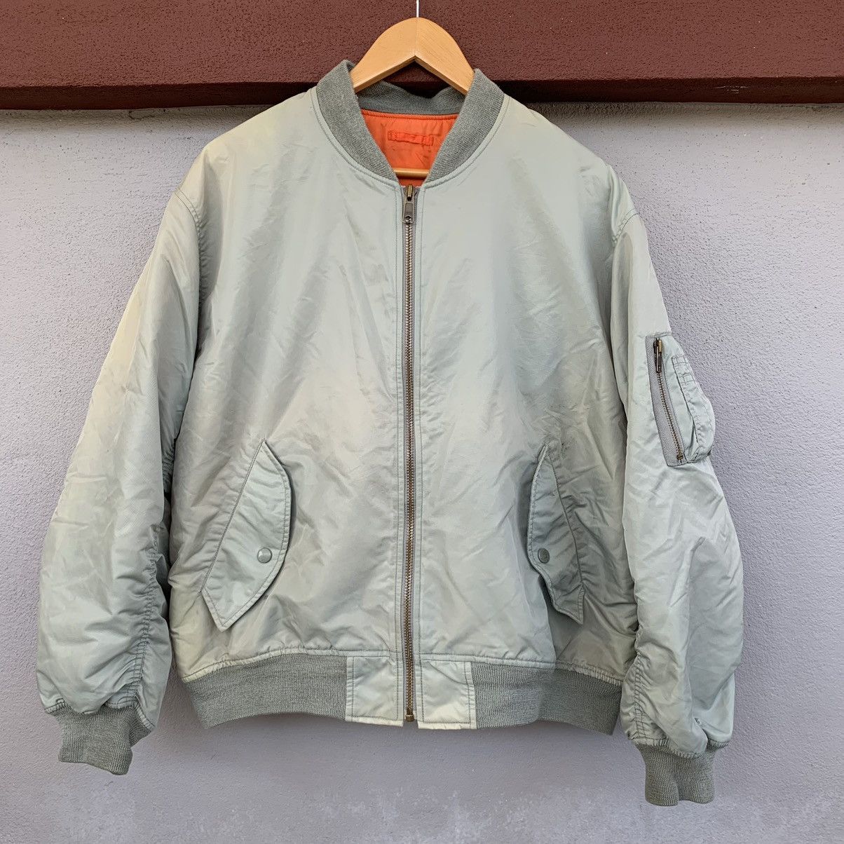 Thrashed Faded Vintage Uniqlo MA1 Flight Bomber Jacket
