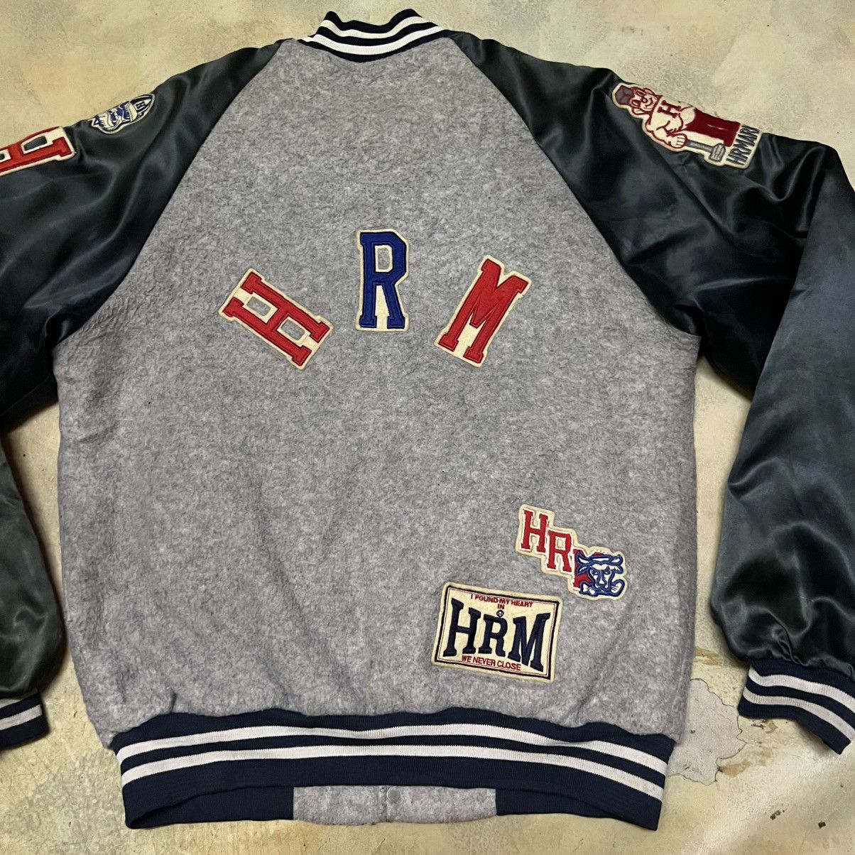 Japanese Brand Vintage HR Market Distressed Varsity Jacket Size US S / EU 44-46 / 1 - 17 Thumbnail