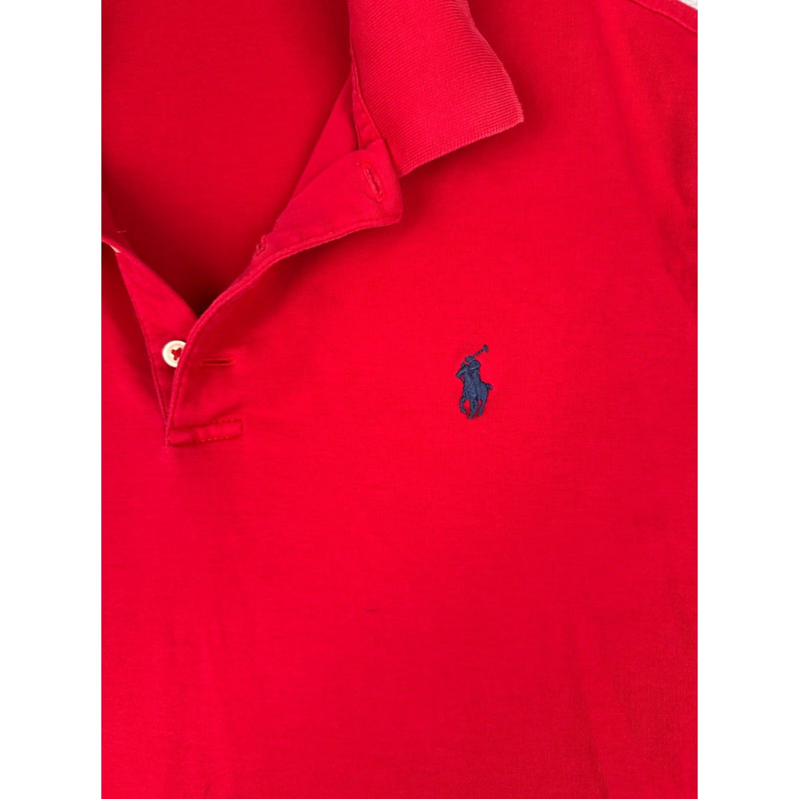 Ralph Lauren Ralph Lauren Polo Shirt Men Large Red 100% Cotton Jersey Polo Shirt Regular Fit Short Sleeve Size US L / EU 52-54 / 3 - 6 Thumbnail