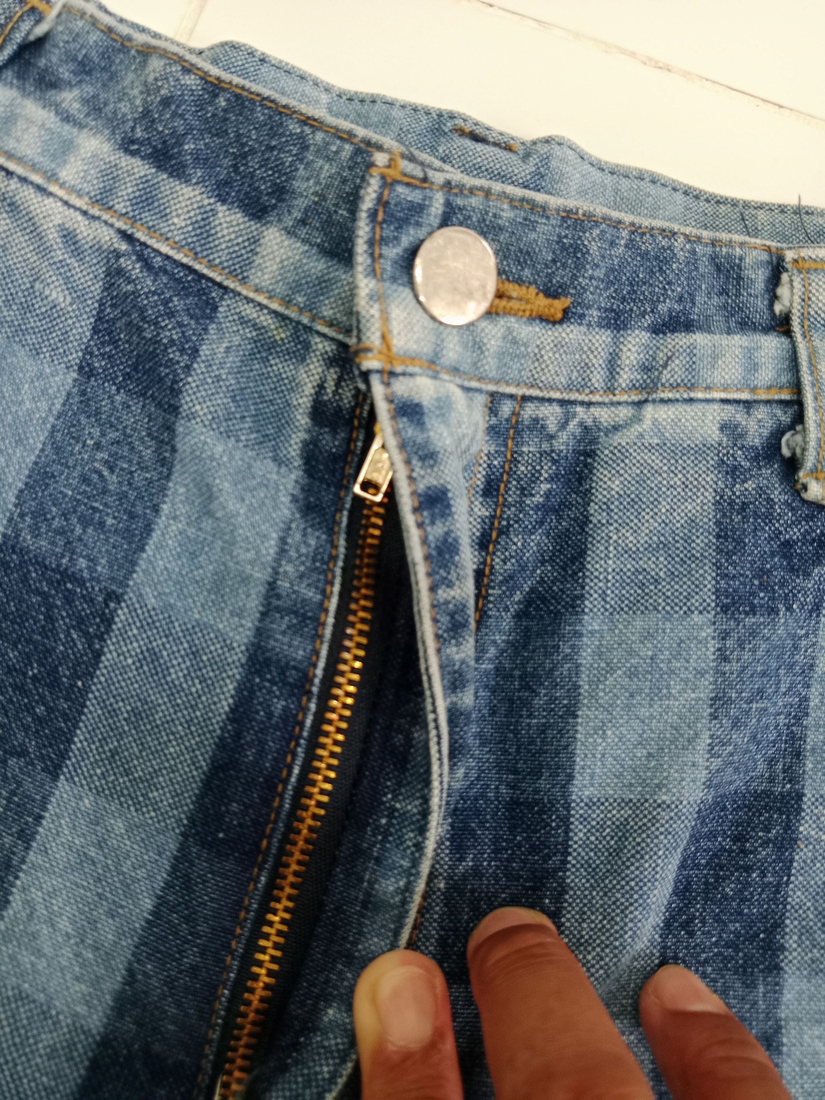 Japanese Brand Vintage Unbrand Checkered Plaid Denim Jean's Size US 28 / EU 44 - 9 Thumbnail