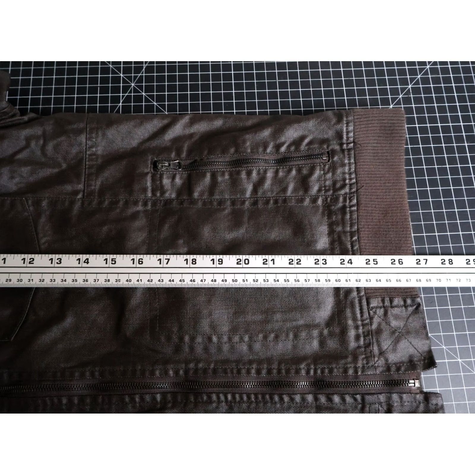 Vintage Twice 1210 Waxed Cotton Jacket Men L Dark Brown Full Zip Flight (XL Tag) Jacket Size US L / EU 52-54 / 3 - 6 Thumbnail