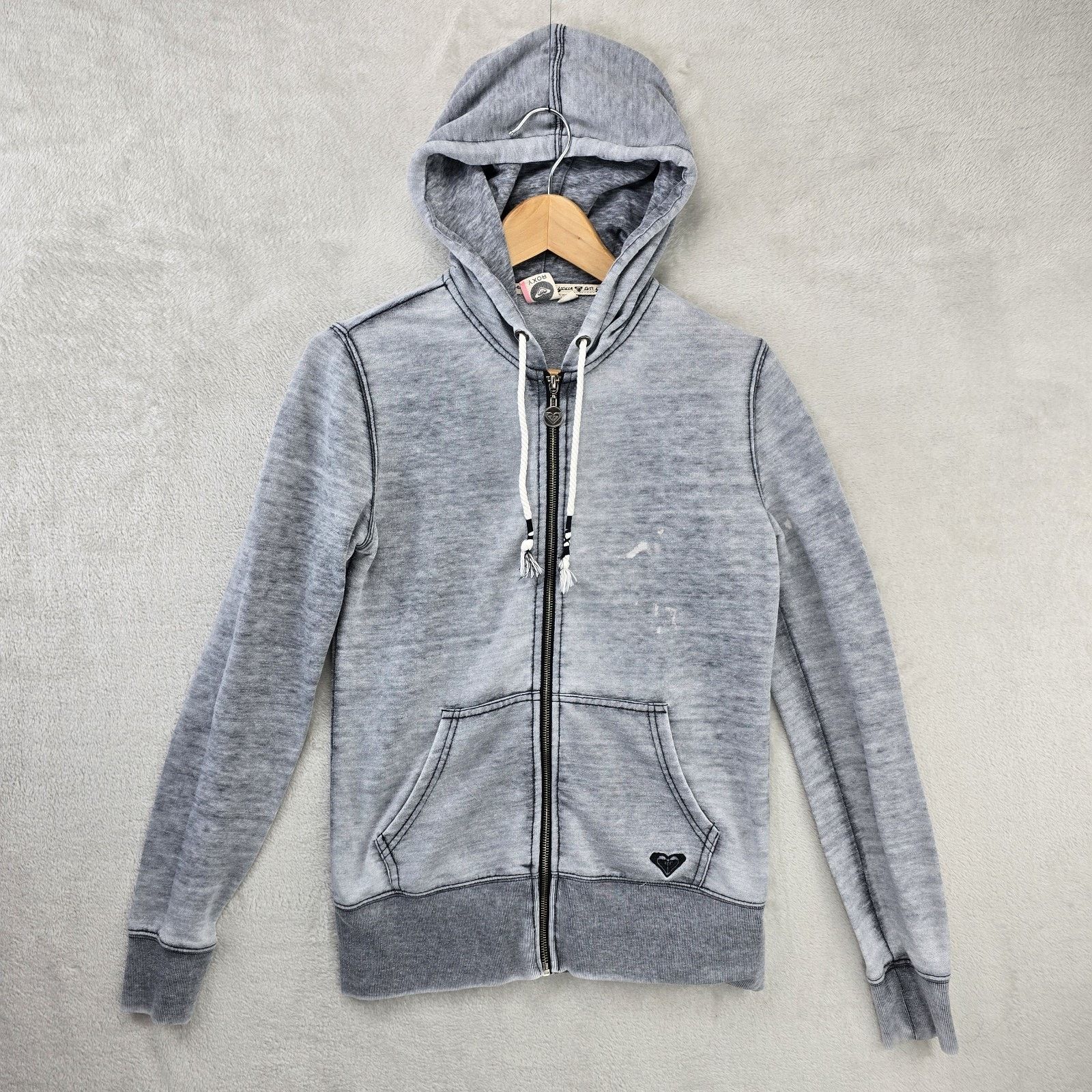 Quiksilver Quiksilver Roxy Zip Up Sweater Women Small Heather Gray Y2K Size S / US 4 / IT 40 - 2 Thumbnail