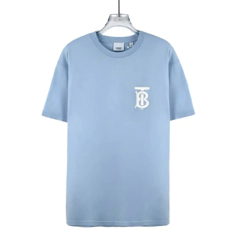 Burberry Burberry Light Blue Cotton Logo Women's T-Shirt Size XS / US 0-2 / IT 36-38 - 1 Thumbnail