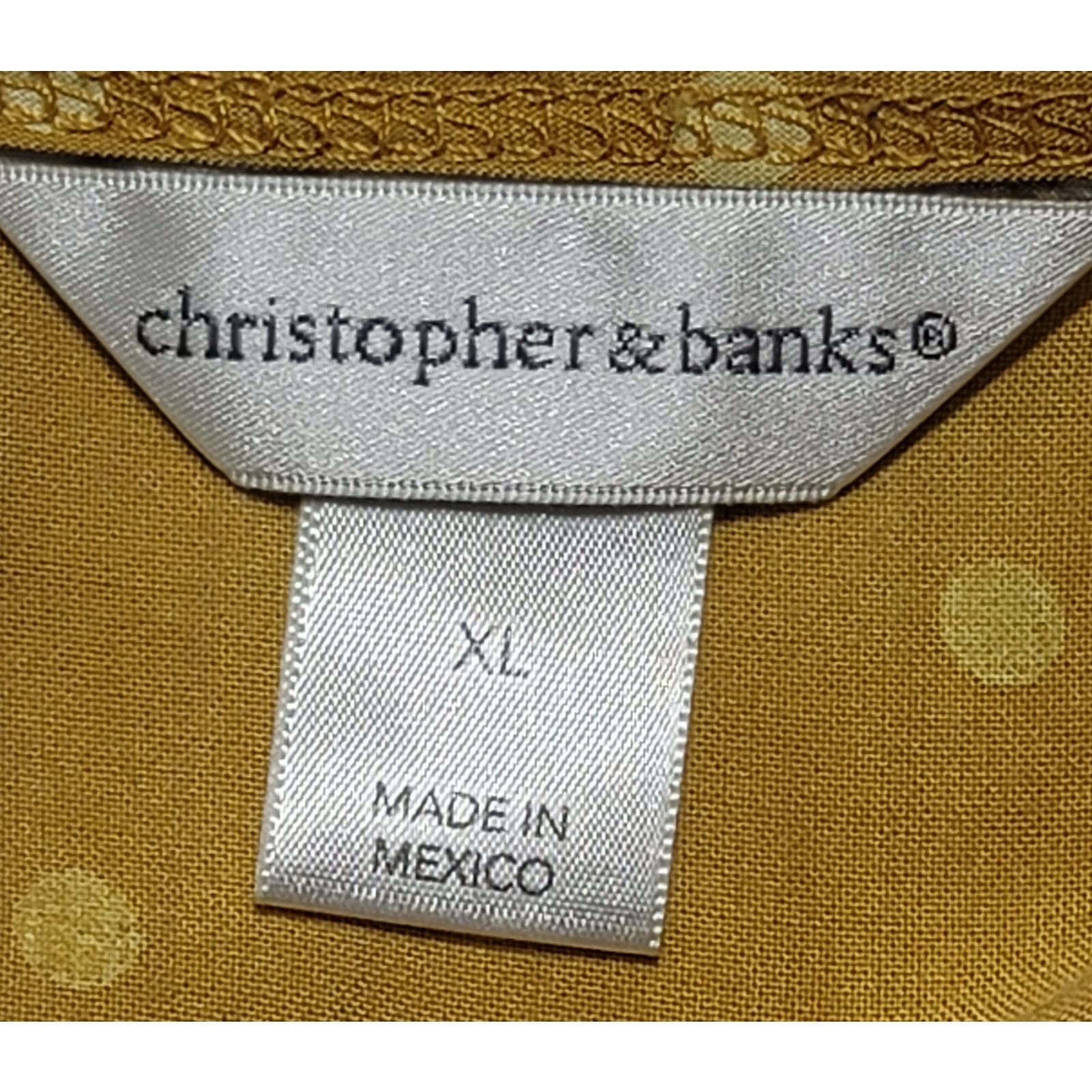 Other Christopher & Banks Gold Yellow Polka Dot Frayed Neck Top XL Size XL / US 12-14 / IT 48-50 - 4 Thumbnail