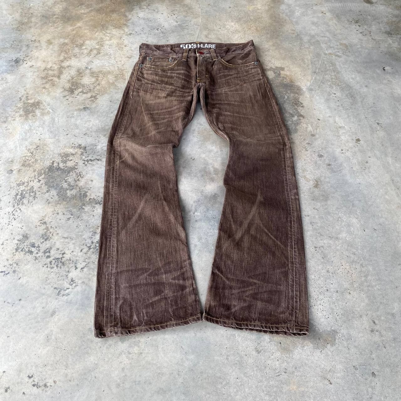 Edwin FLARE EWDIN 503 HERINGBONE GHOSTCLAW DARK BROWN Size US 30 / EU 46 - 1 Thumbnail