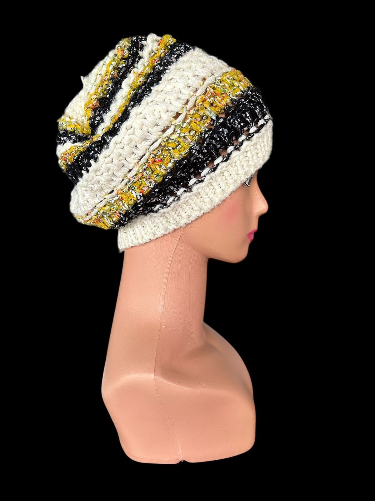Japanese Brand Crochet Knitted Handmade Japanese Brand Juze Beanie Hats Size ONE SIZE - 2 Thumbnail