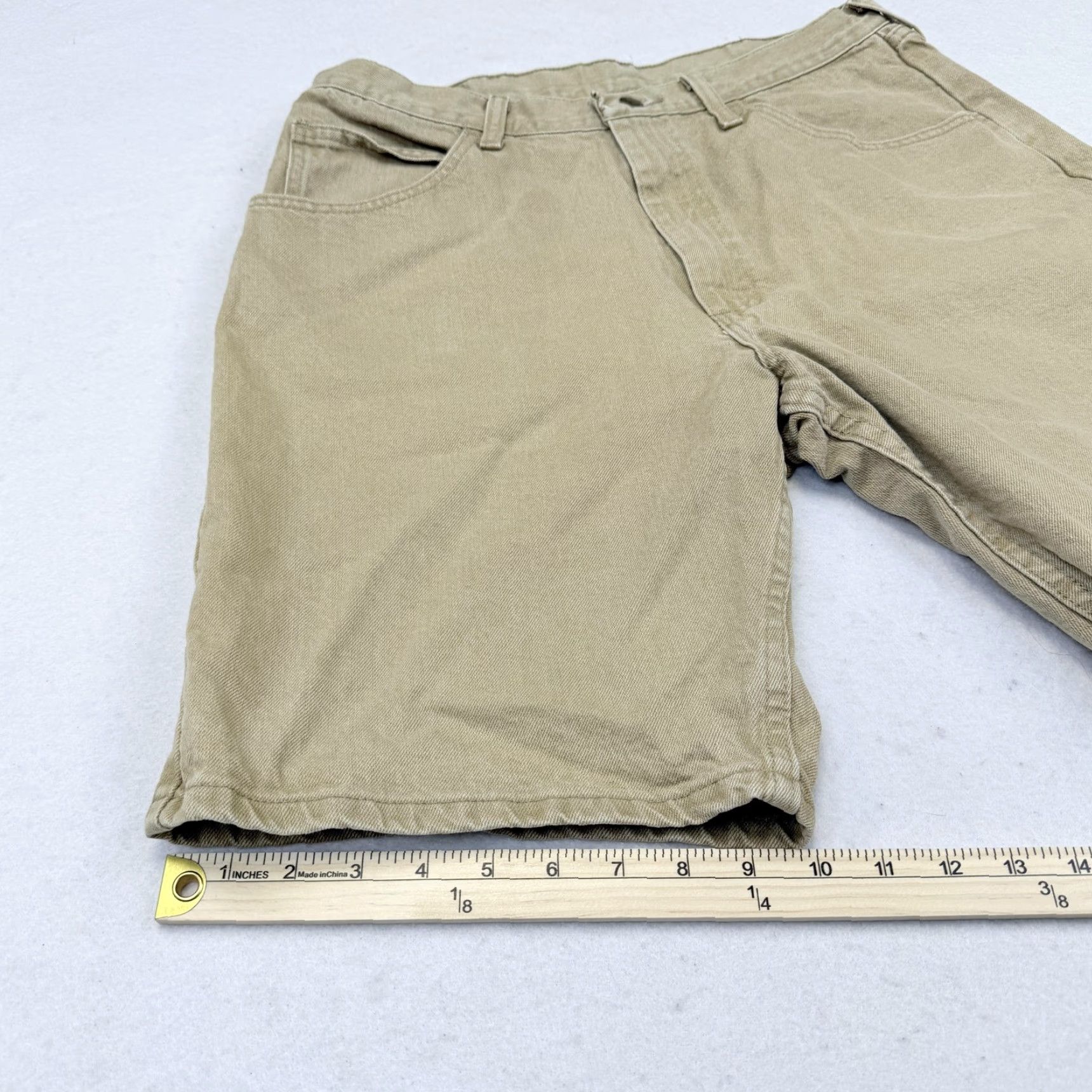 Wrangler VTG Wrangler Shorts Mens 34 Beige Denim Relaxed Fit 5 Pocket Bermuda Summer Spring Casual Workwear Mens Size US 34 / EU 50 - 5 Thumbnail