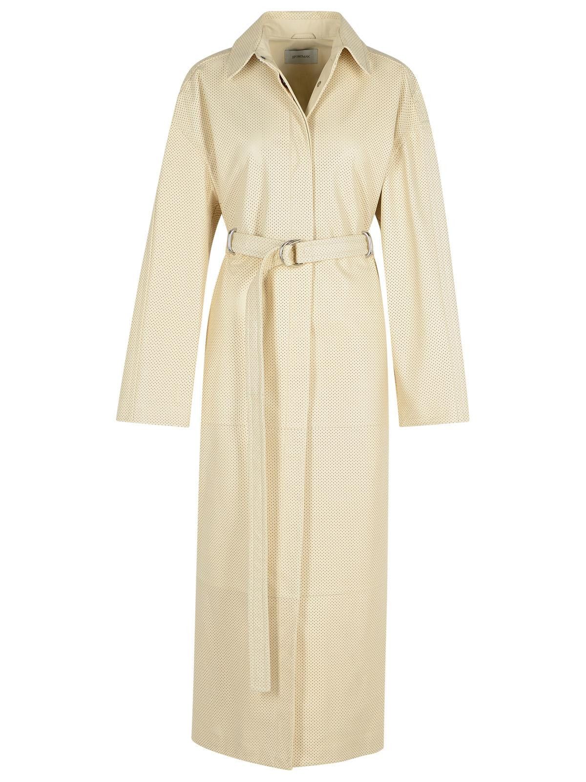 Sportmax SPORTMAX Ivory Leather Trench Coat Size S / US 4 / IT 40 - 1 Thumbnail